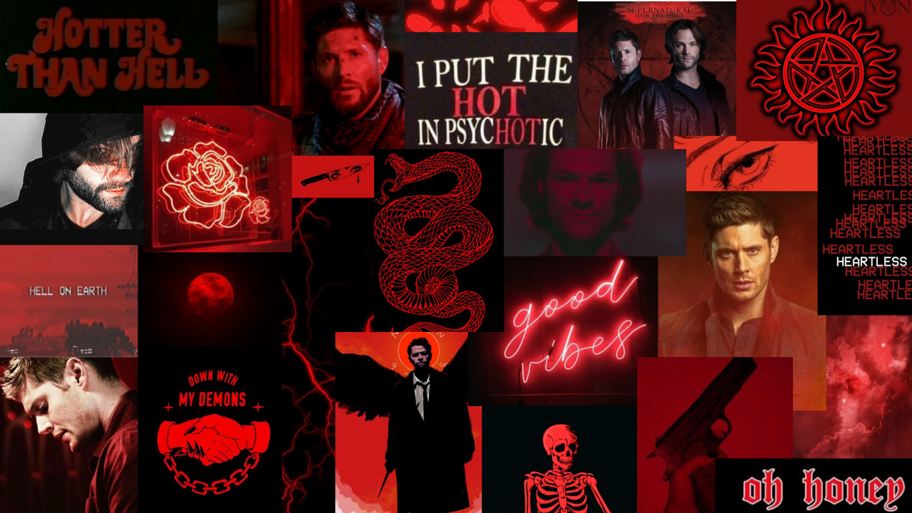 Red Aesthetic Collage Wallpaper Free Red Aesthetic Collage Background