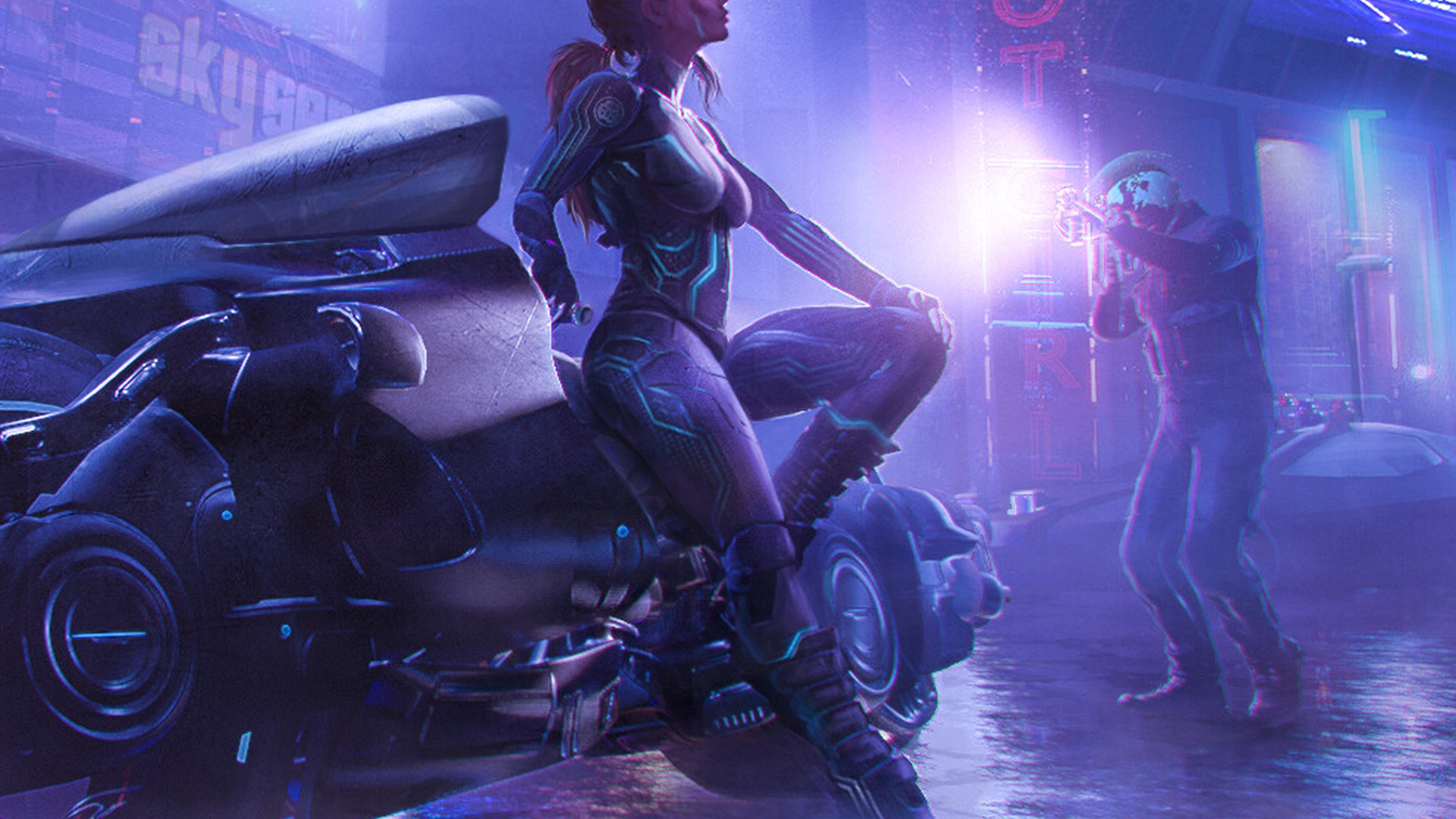 Art Girl Cyber Future Anime Wallpaper