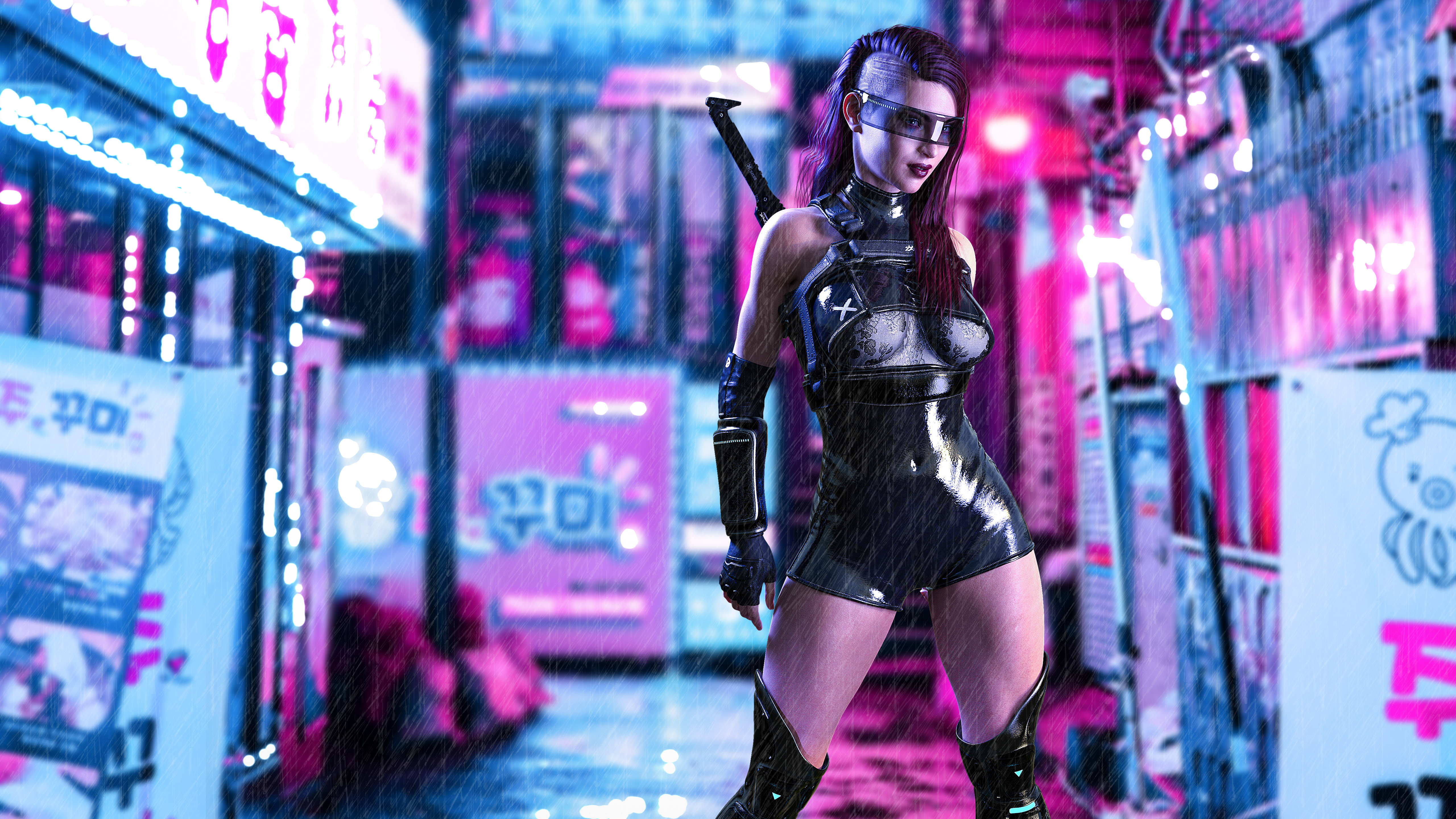 Cyber Girl With Sword 5k, HD Artist, 4k Wallpaper, Image, Background, Photo and Picture