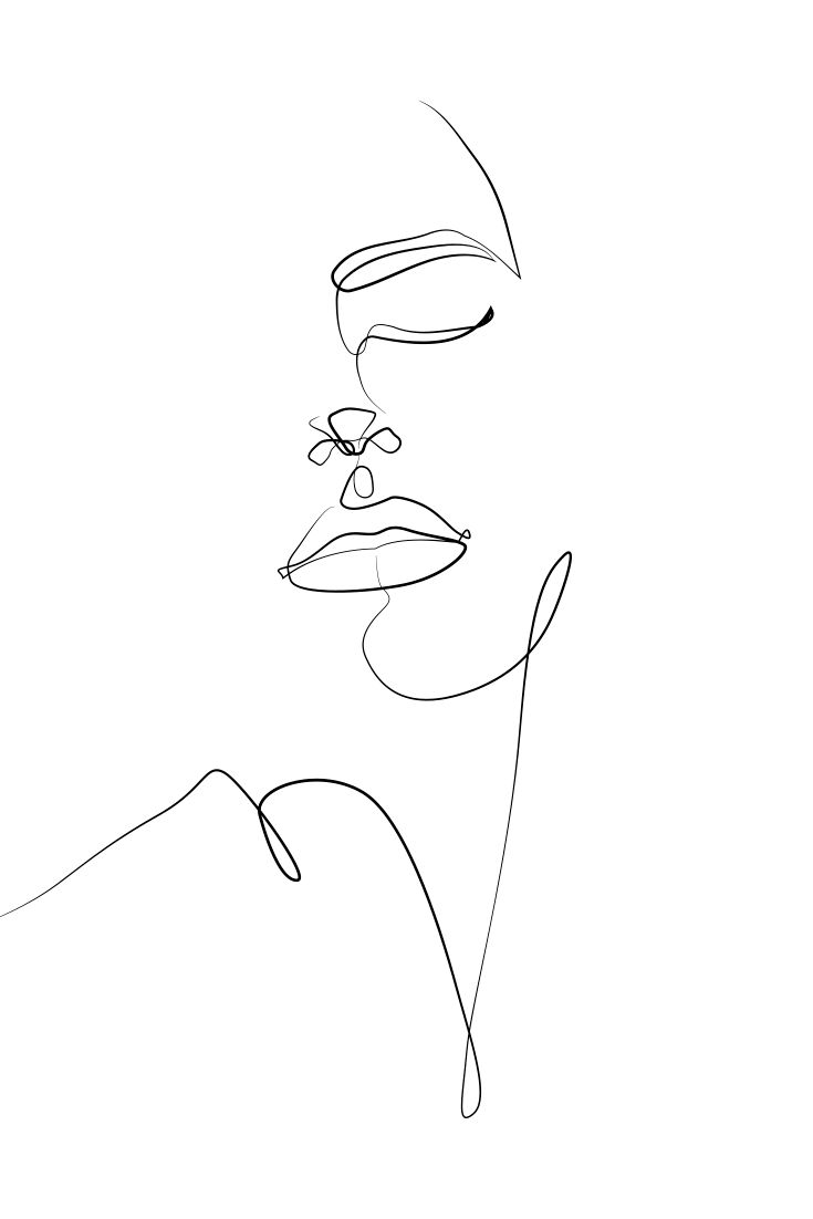 Elegant One Line Sketches. Line art drawings, Line sketch, Face line drawing