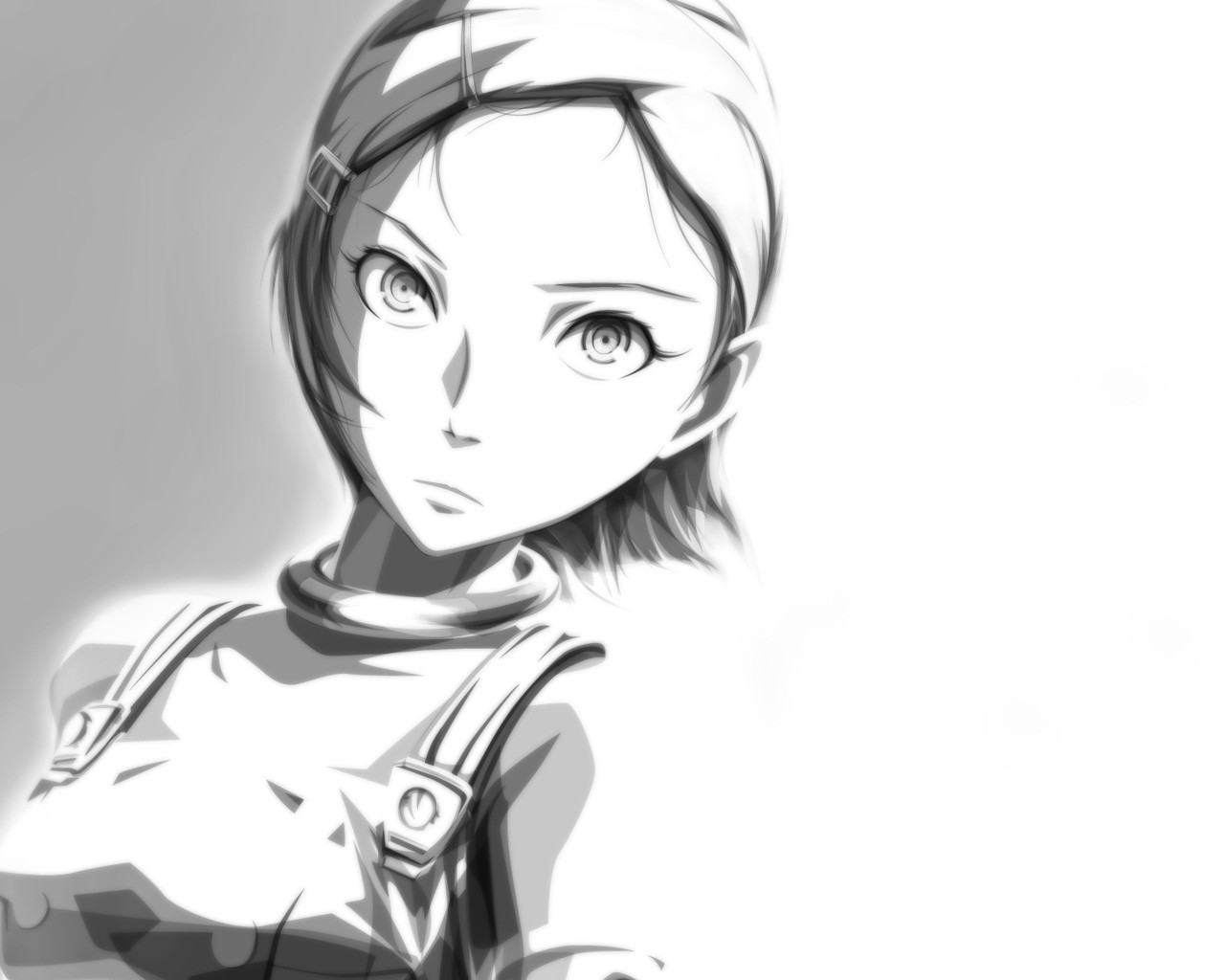 Wallpaper, face, drawing, illustration, women, simple background, anime girls, artwork, line art, cartoon, Eureka Seven, Eureka character, sketch, black and white, monochrome photography, mangaka 1280x1024 Wallpaper