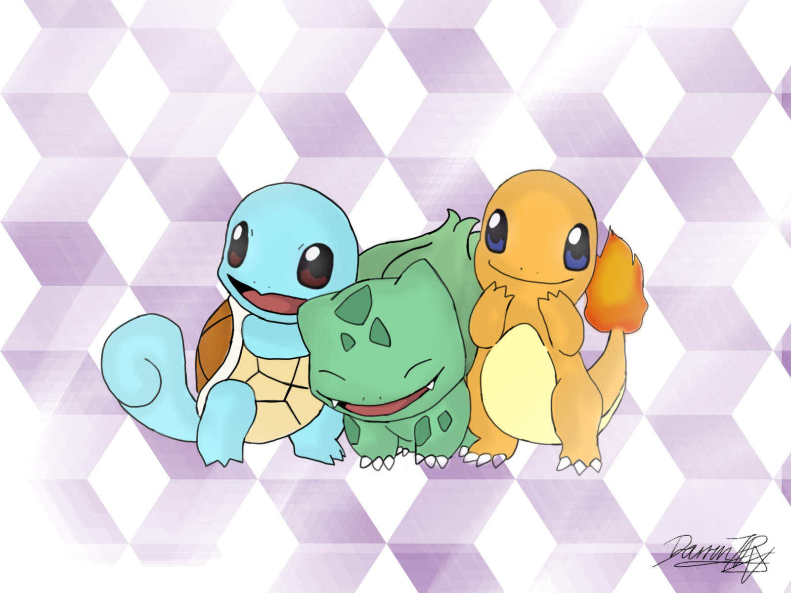 kanto starter pokemon wallpaper