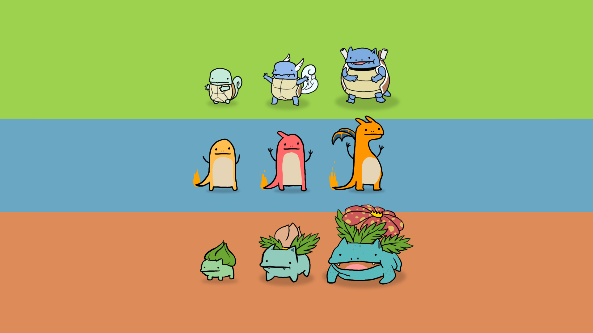 Squirtle, Charizard (Pokémon) HD Wallpaper