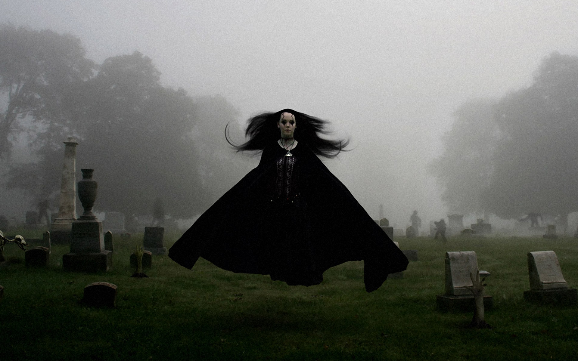 #art, #digital, #sad, #grave, #scary, #creepy, #horror, #manip, #fog, #ghost, #gothic, #spooky, #girl, #women, #mood, #cemetery, #cg, #sorrow, #Dark HD Wallpaper