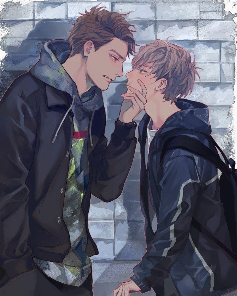 gay anime couple drawing