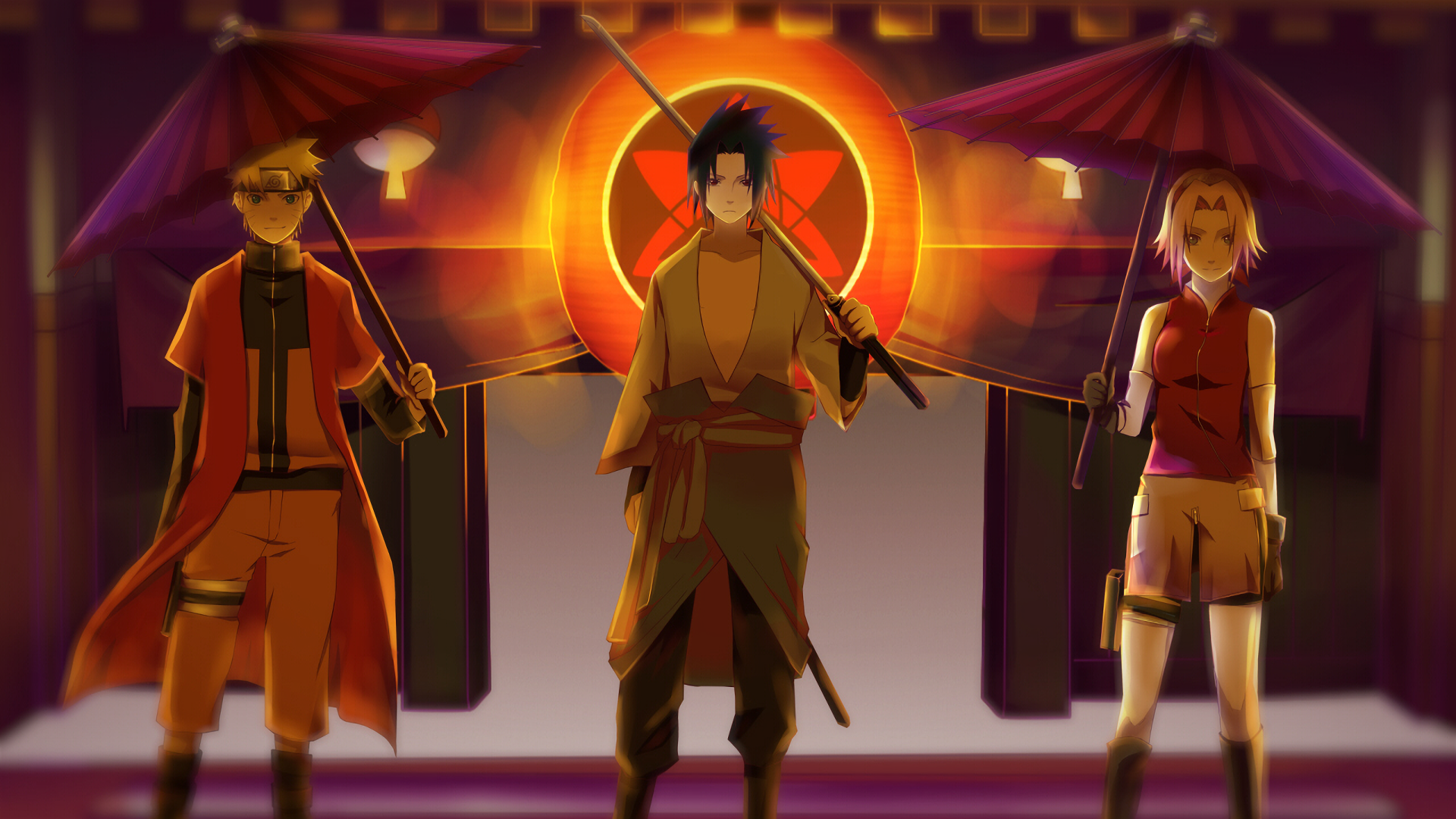 Naruto, Sasuke and Sakura HD Wallpaper