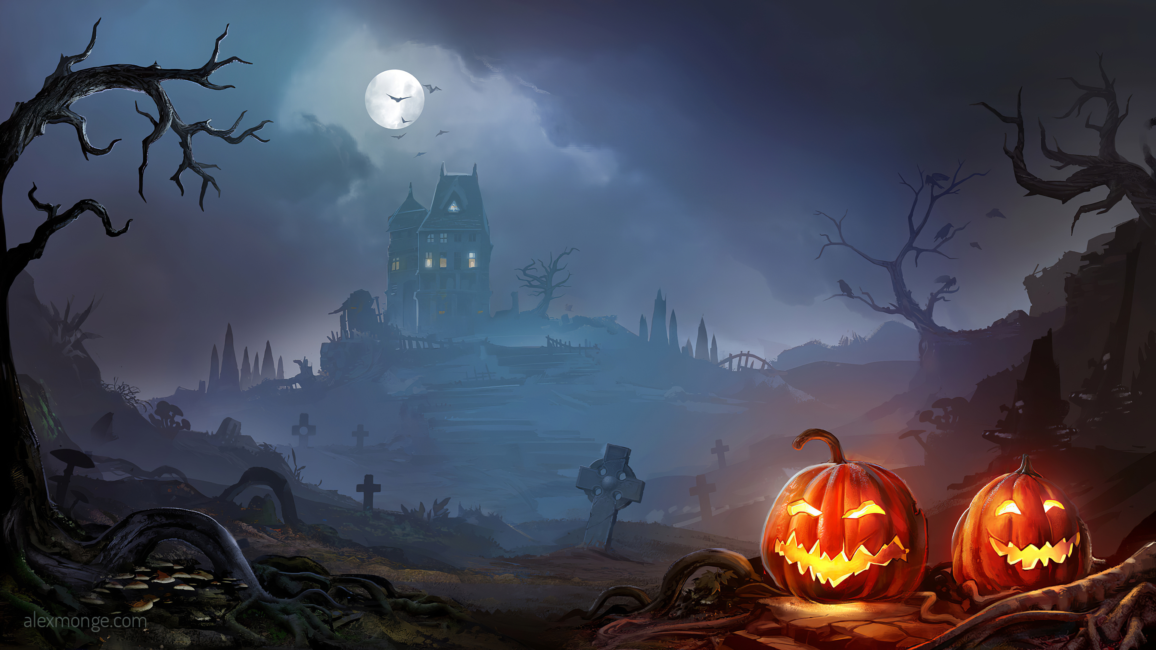 Horror Pumpkins Halloween 4k, HD Artist, 4k Wallpaper, Image, Background, Photo and Picture