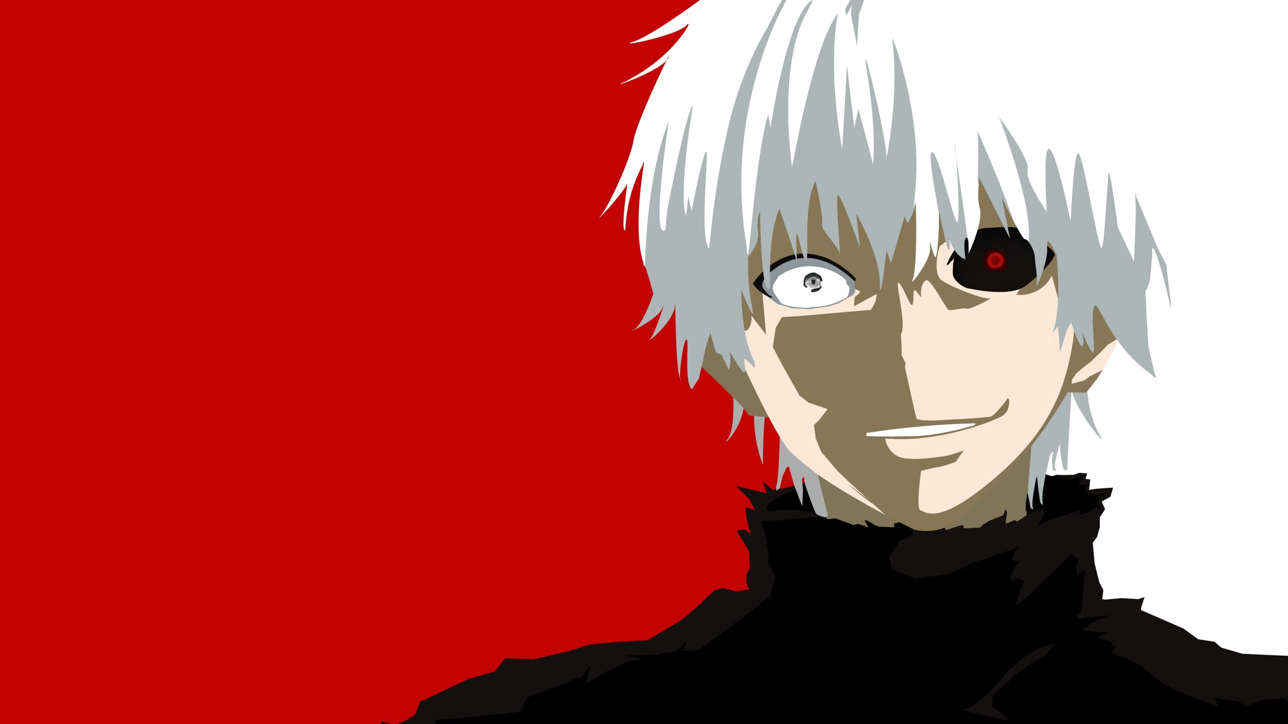 Download wallpaper 3840x2400 minimal, dark, ken kaneki 4k wallaper