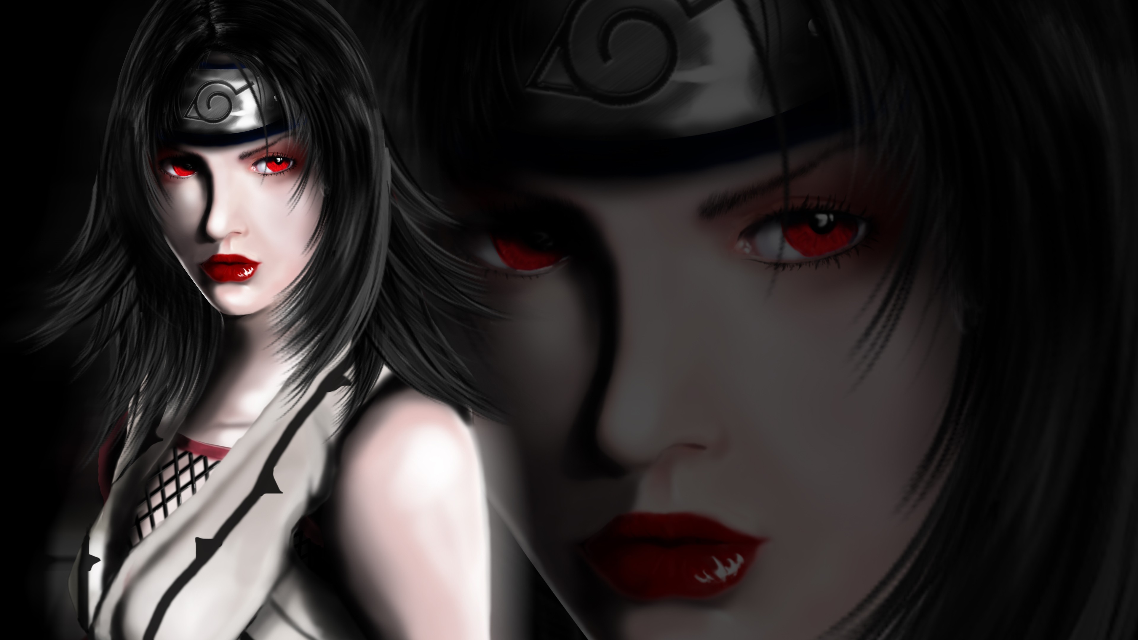 4961x3508 Anime, Black Hair, Girl, Kurenai Yūhi, Naruto, Red Eyes, Woman HD Wallpaper