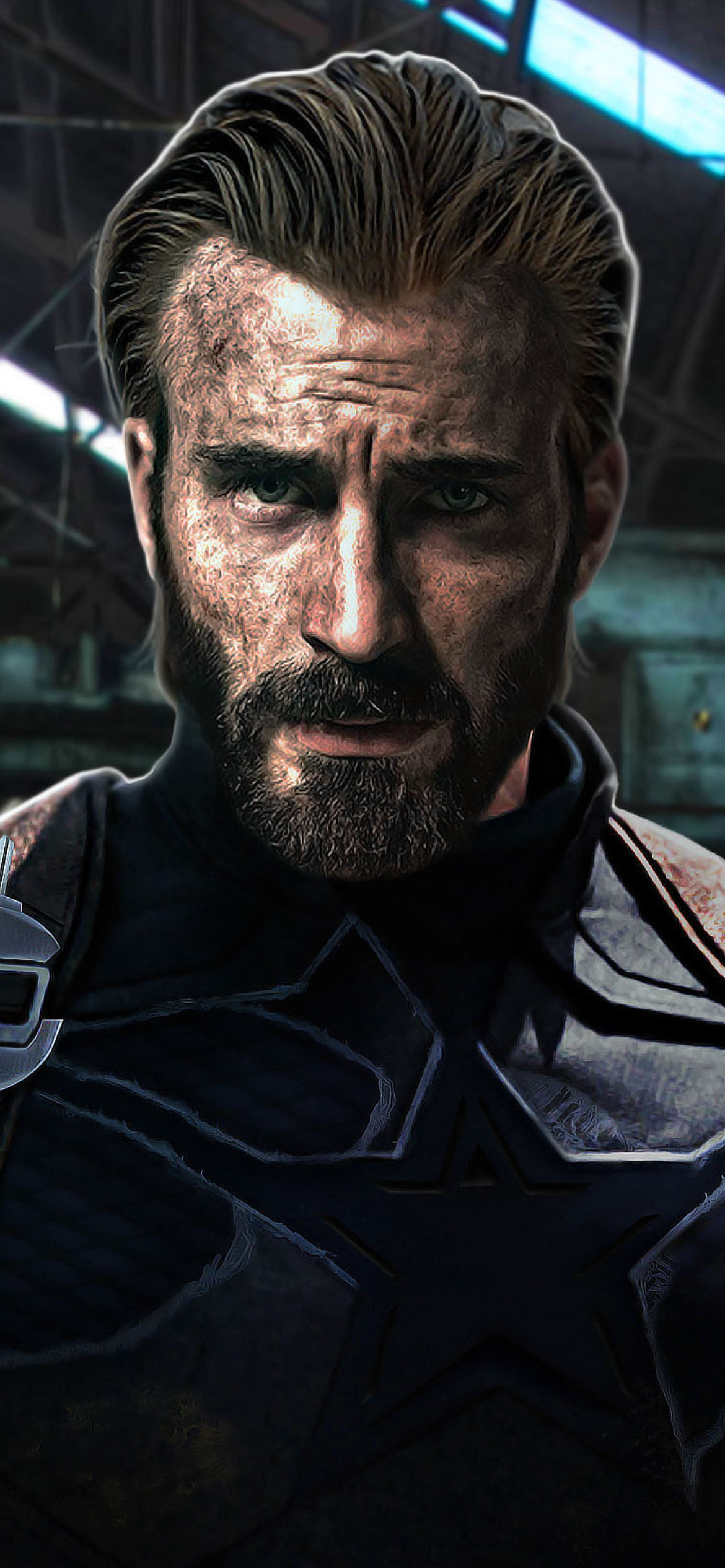Captain America in Avengers Infinity War Film Wallpaper for iPhone 12 Pro