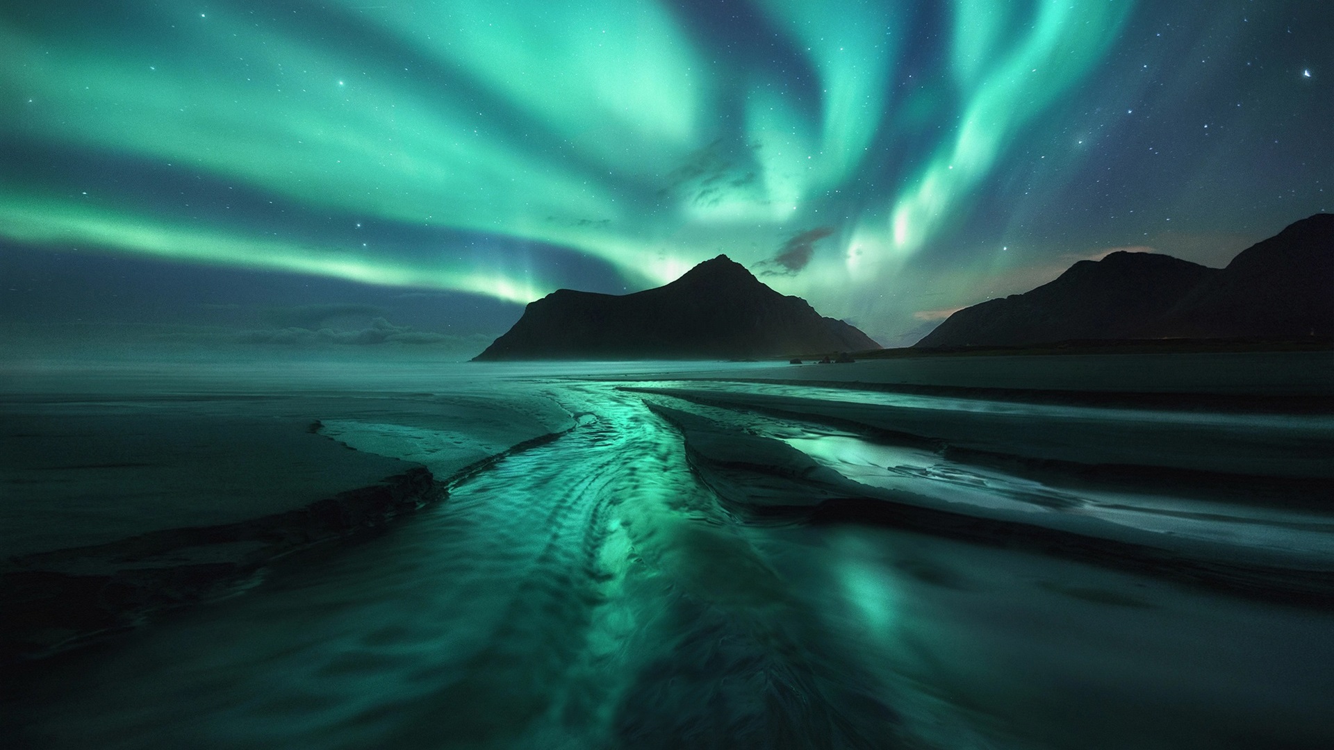 Northern Lights Sky Night Stars Wallpaper
