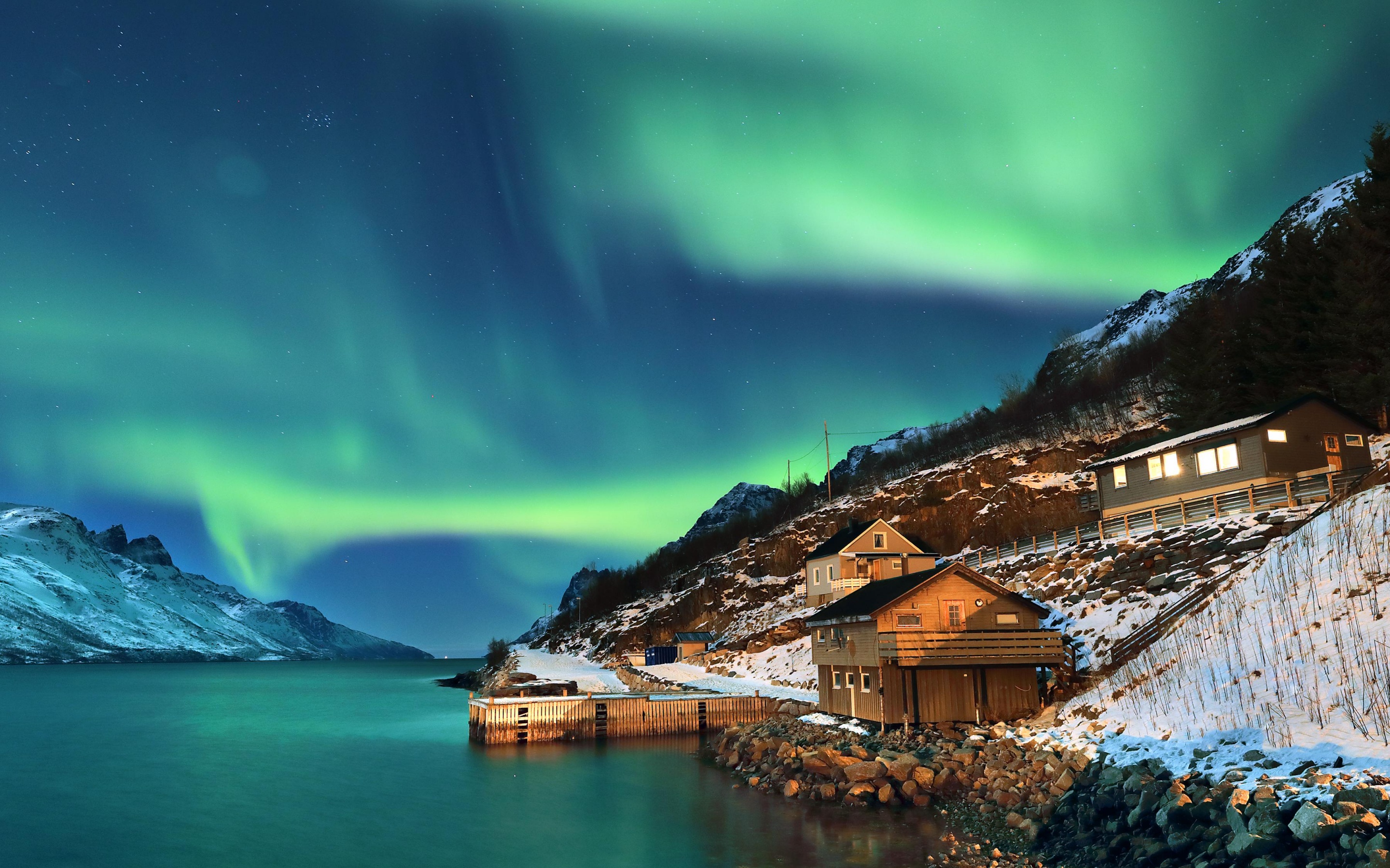 Northern Lights Wallpaper 4K, Aurora Borealis, Norway, Nature