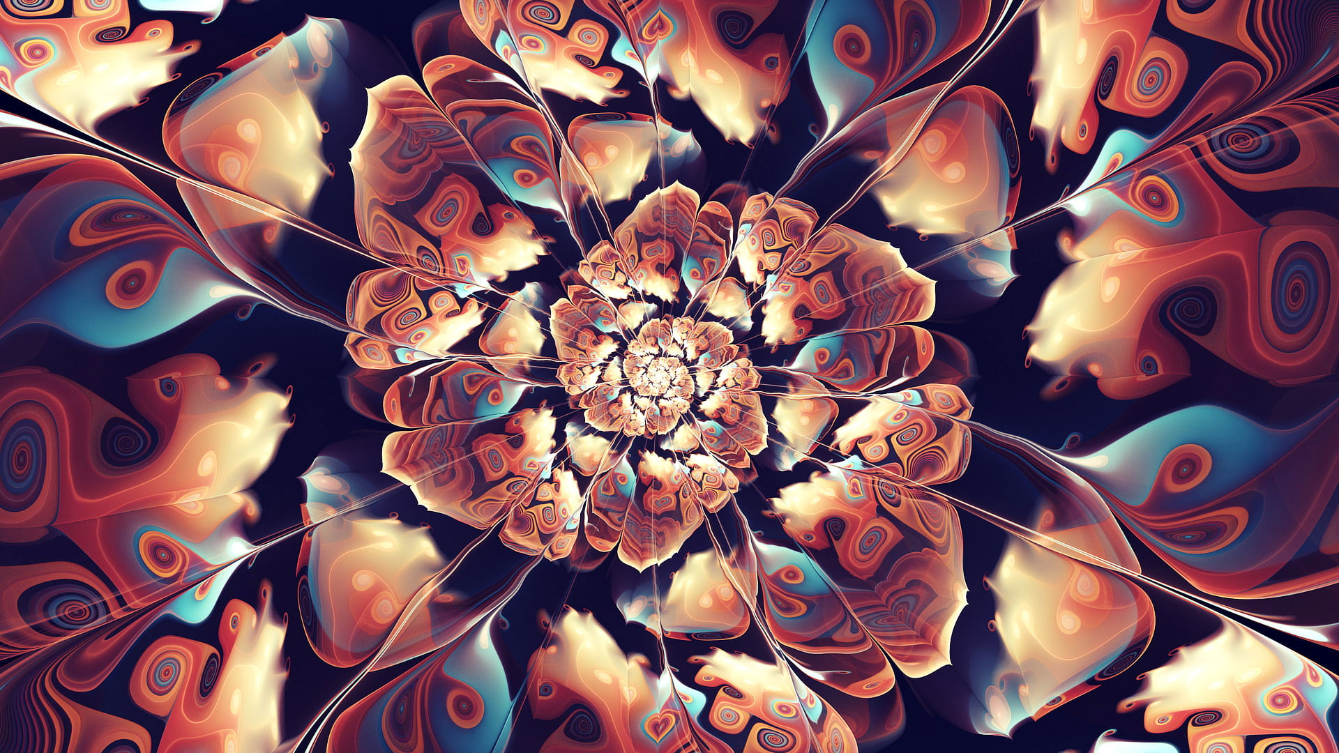 Fractal wallpaper, fractal flowers, abstract, artwork, digital art • Wallpaper For You HD Wallpaper For Desktop & Mobile