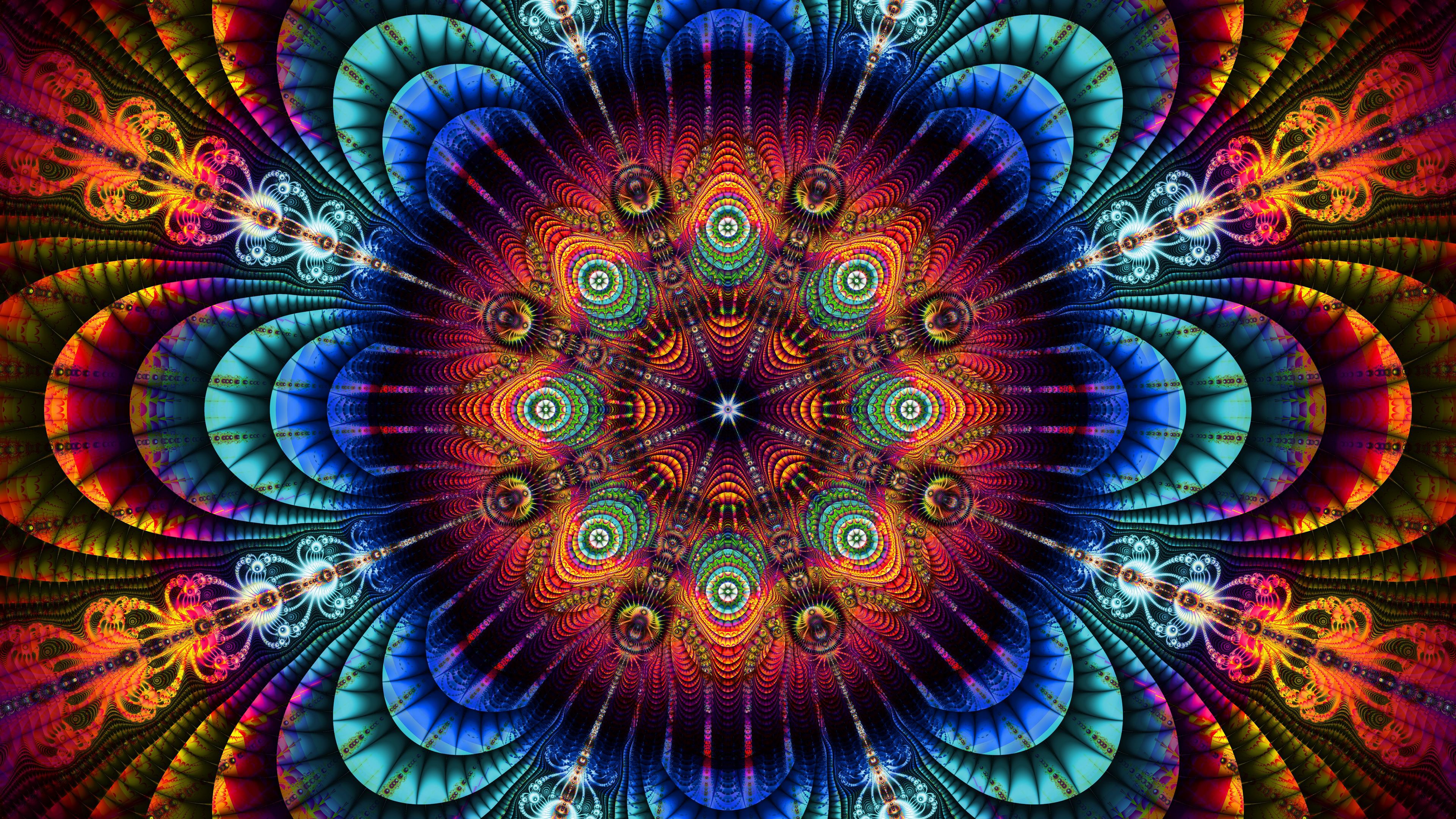 Colorful Fractal Shapes Art Abstraction 4K HD Abstract Wallpaper