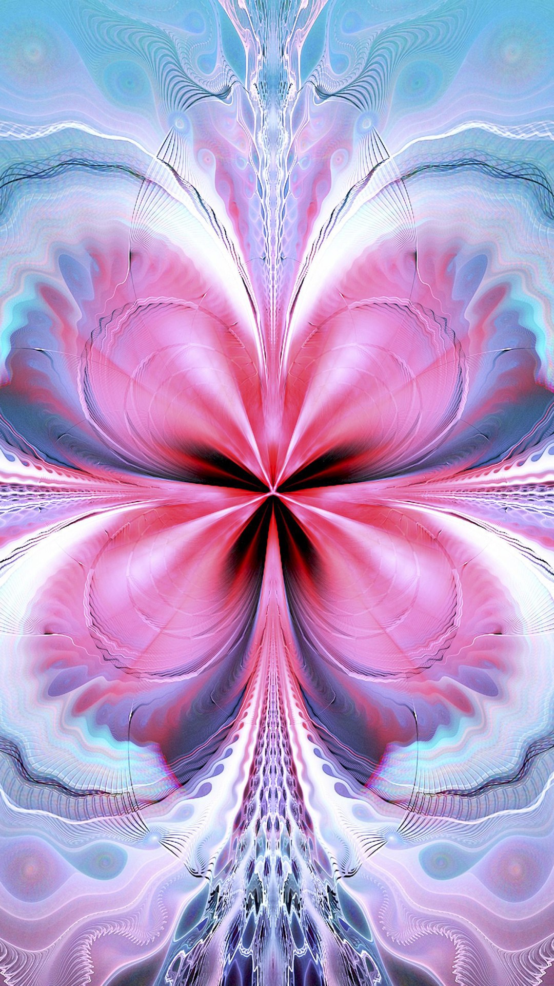 Flower Lines Fractal Pattern Shapes 4K HD Abstract Wallpaper