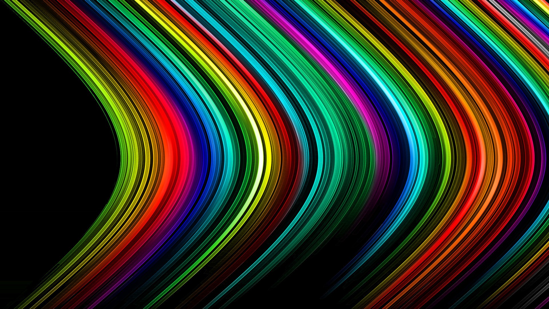 Wallpaper, digital art, neon, symmetry, pattern, circle, vortex, color, rainbow, wave, shape, line, wing, 1920x1080 px, computer wallpaper, fractal art 1920x1080