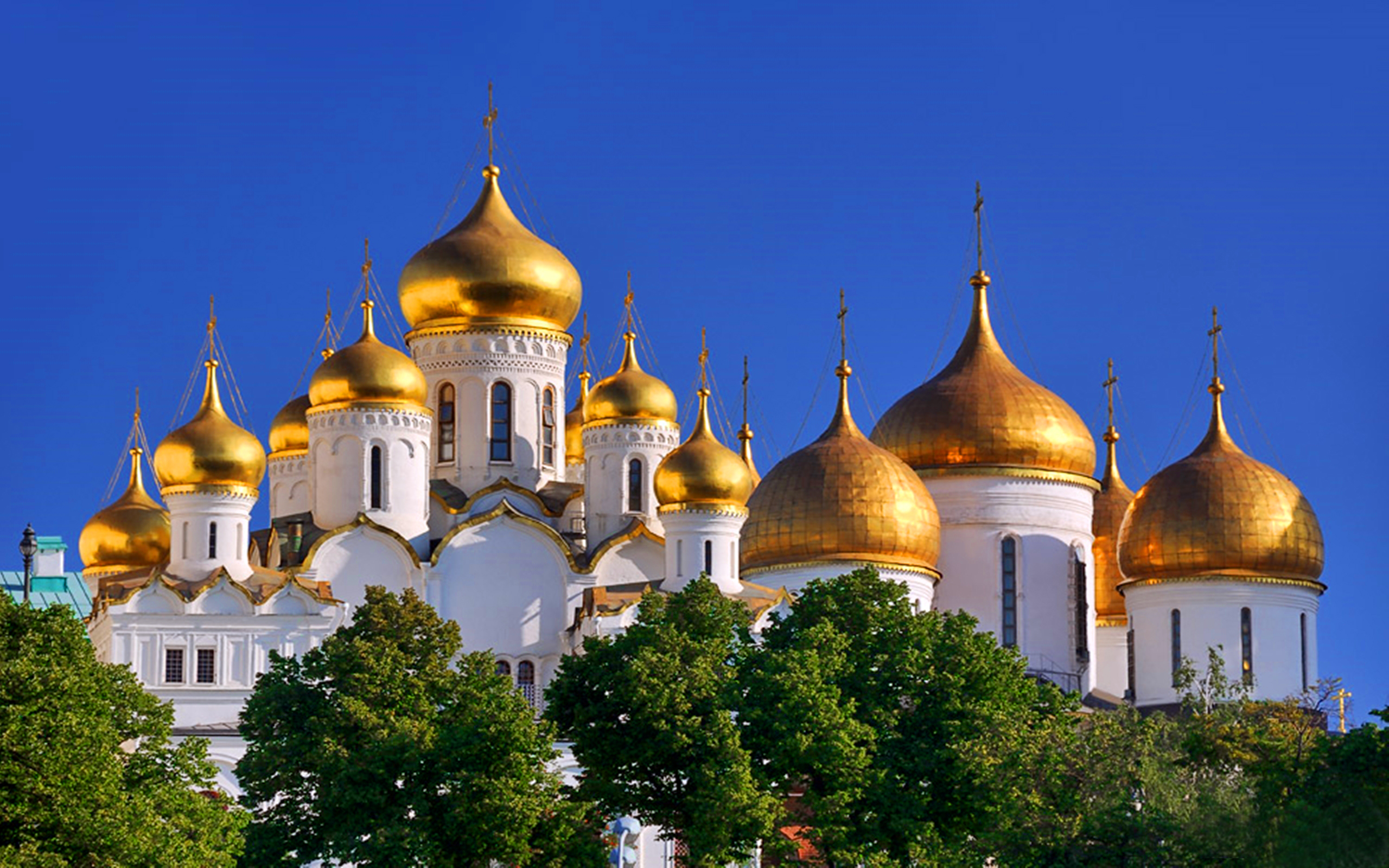 Golden Cupolas Of Moscow Kremlin Domes Of Russian Orthodox Churches 2014, Wallpaper13.com