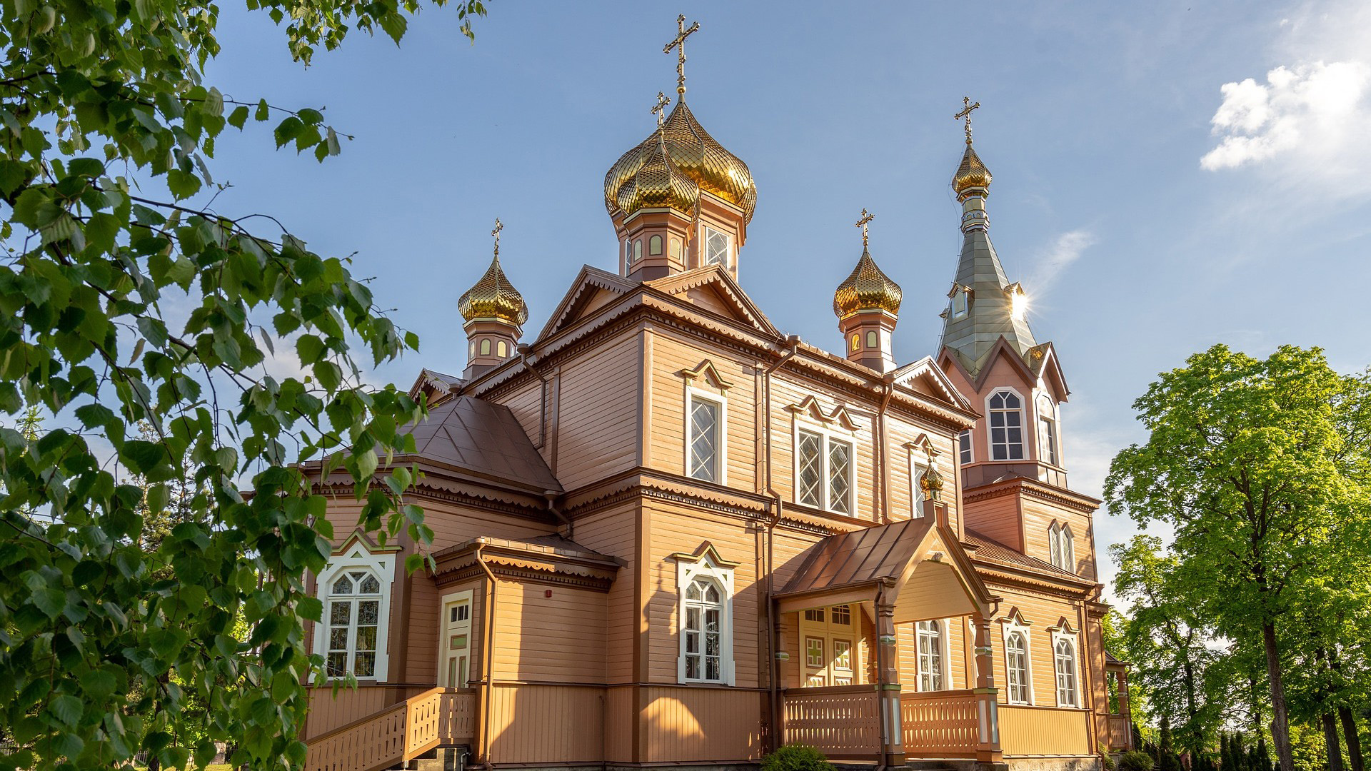 Dome Orthodox Church Wooden Russia HD Travel Wallpaper