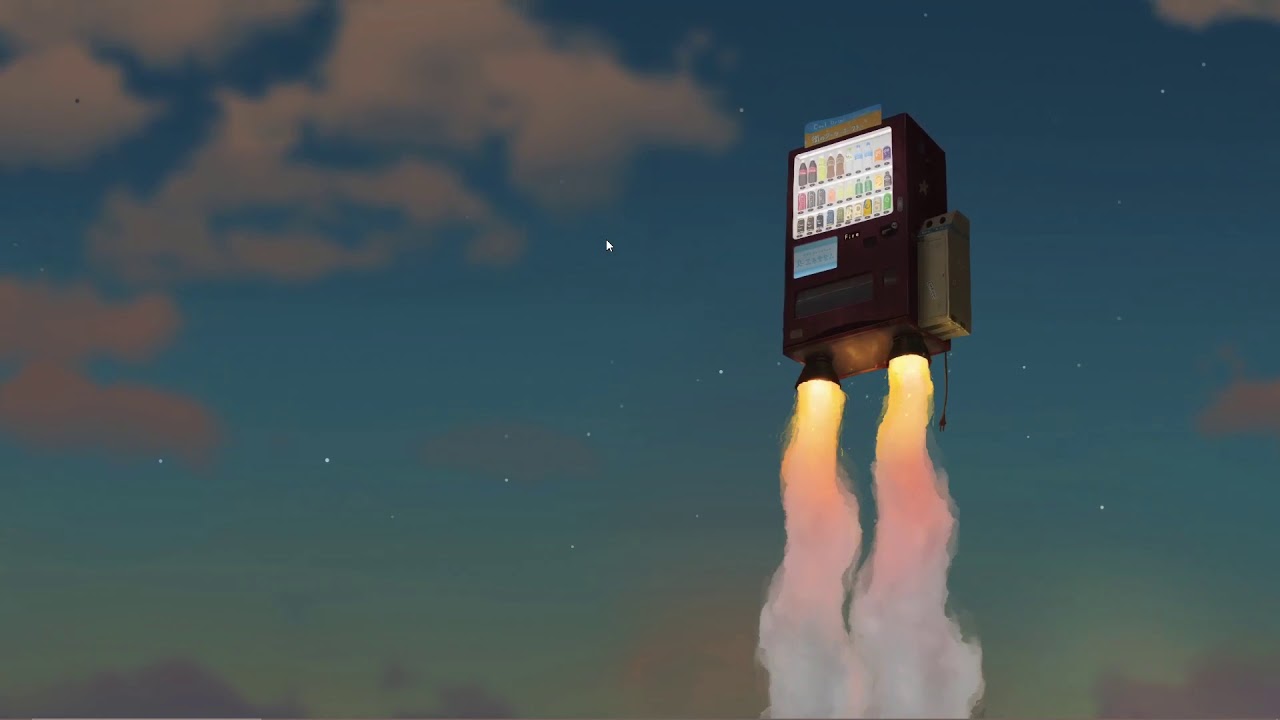 the vending machine flies up into the sky in 4K live wallpaper [DOWNLOAD FREE]