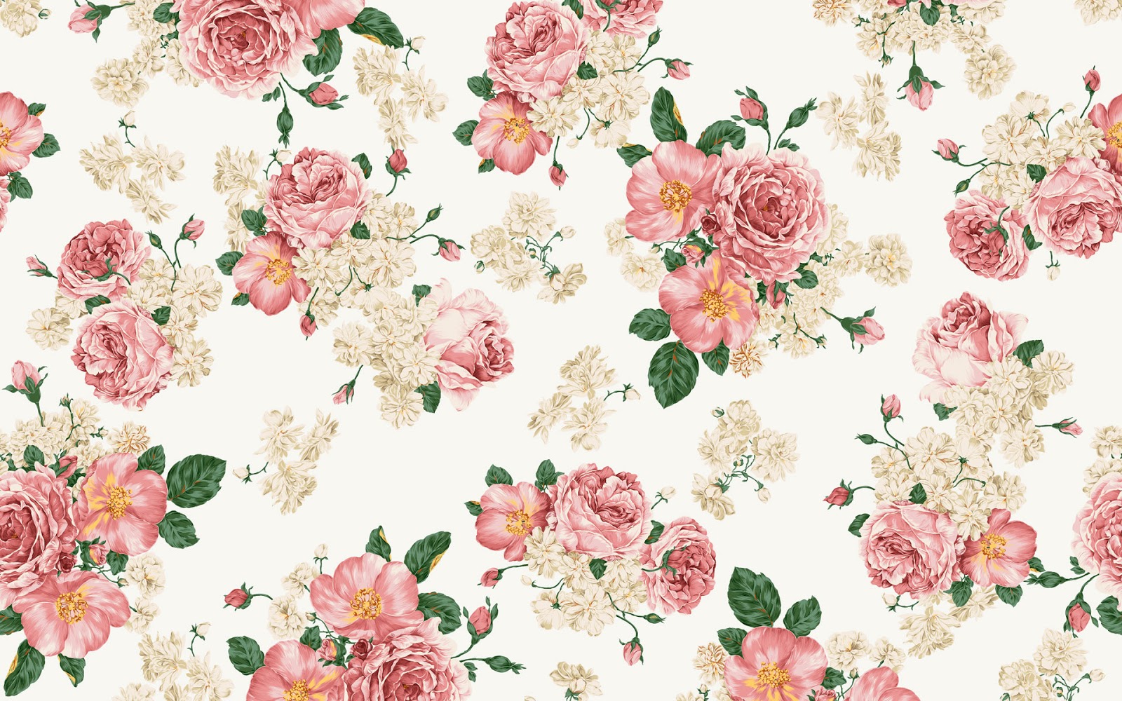 Vintage Style Floral Wallpaper