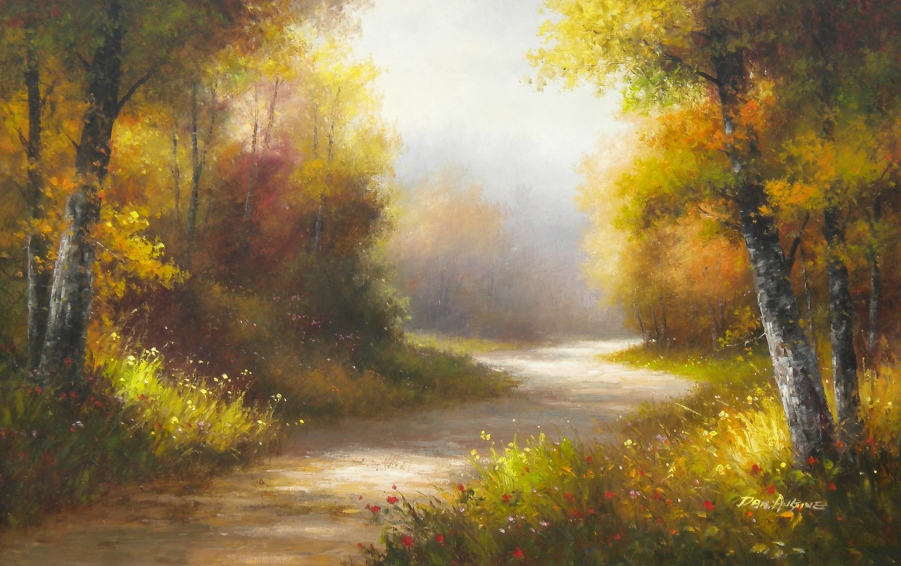 Autumn Forest Meadow & Path wallpaper. Autumn Forest Meadow & Path