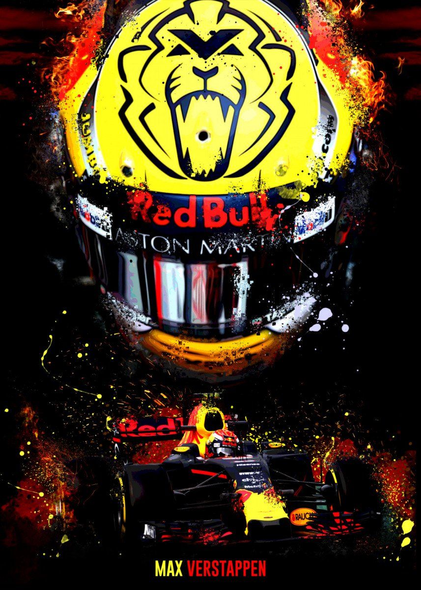Max Verstappen F1' Poster by Micho Abstract. Displate. F1 poster, Metal posters, F1 art