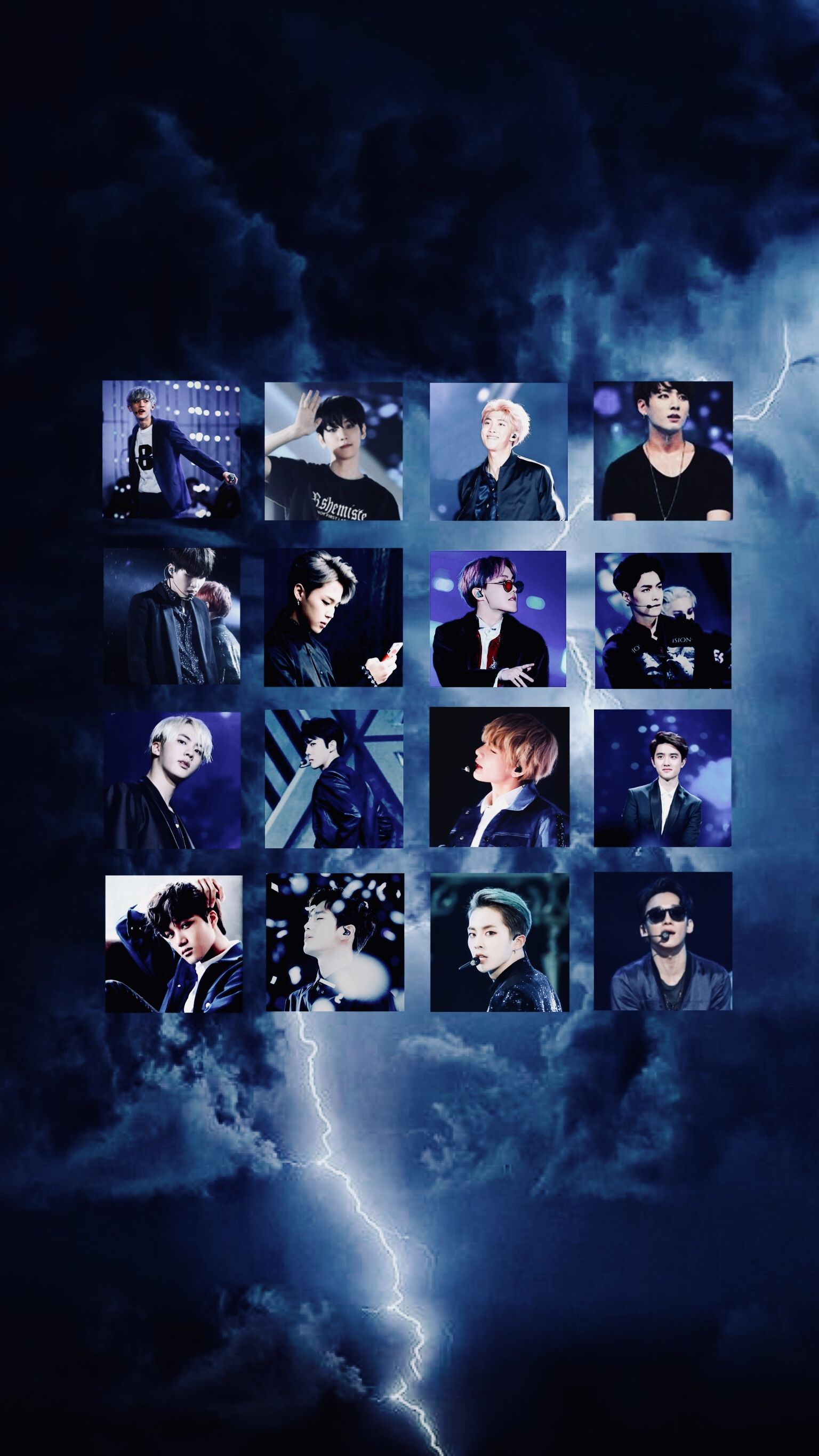 EXO X BTS ROYAL BLUE WALLPAPER LOCKSCREEN. Royal blue wallpaper, Blue wallpaper, Blue aesthetic