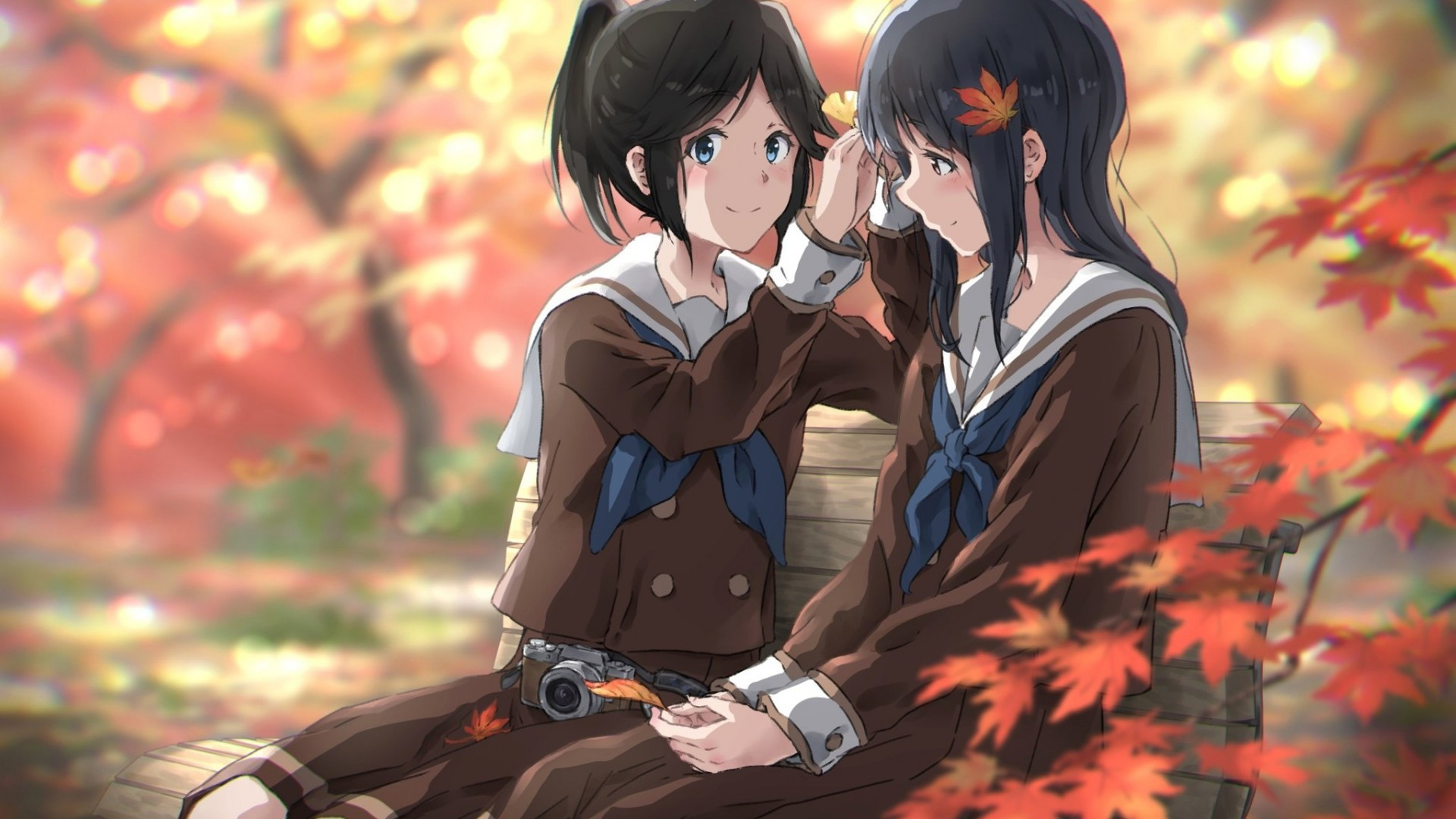 Download 1920x1080 Kasaki Nozomi, Hibike Euphonium, Autumn, Yoroizuka Mizore Wallpaper for Widescreen
