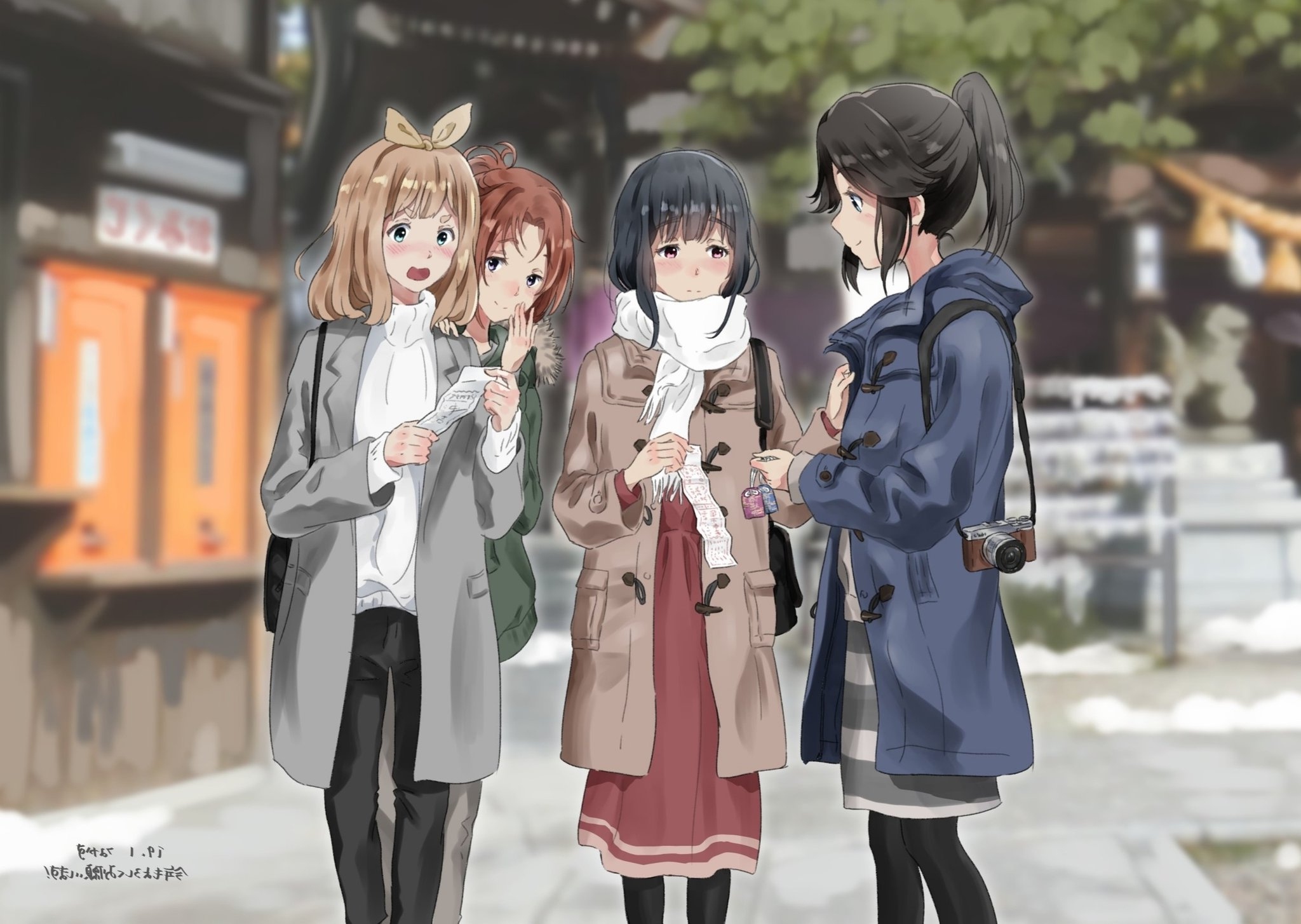 Wallpaper Yoshikawa Yuuko, Yoroizuka Mizore, Hibike Euphonium, Friends, Winter, Nakagawa Natsuki:2048x1454