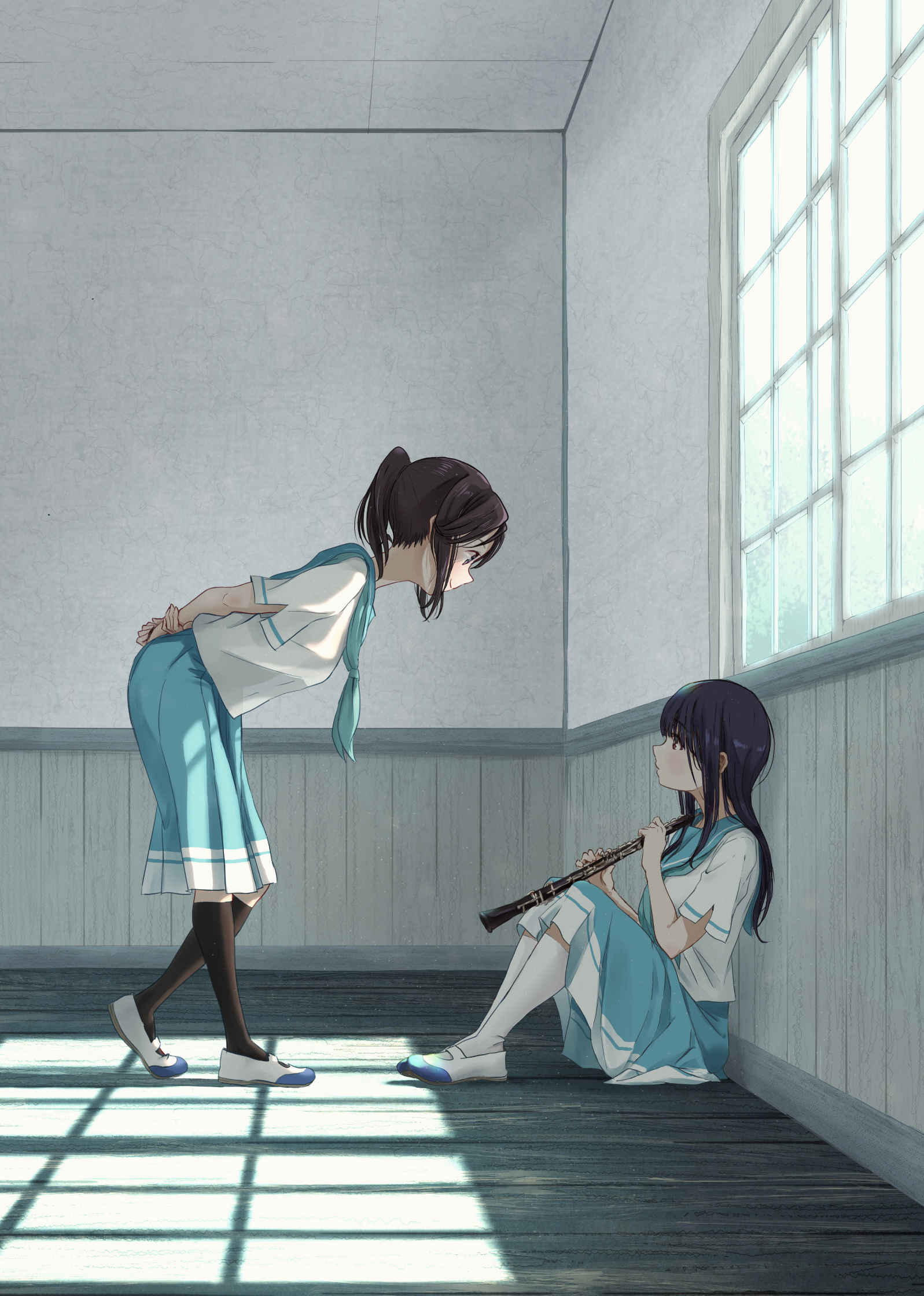 yoroizuka mizore and kasaki nozomi (hibike! euphonium and 1 more) drawn