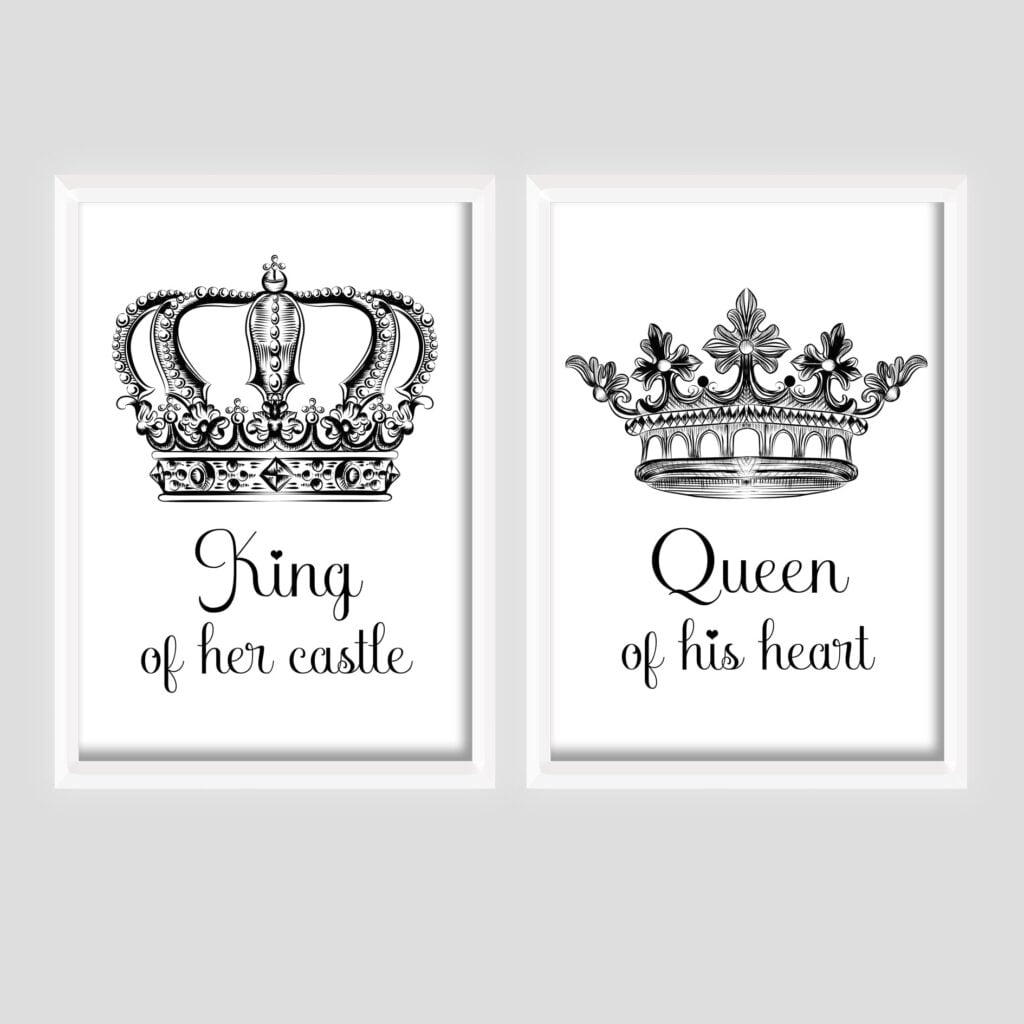 Prints Of Her Castle. Queen Of His Heart. Cloud Nine Treasures