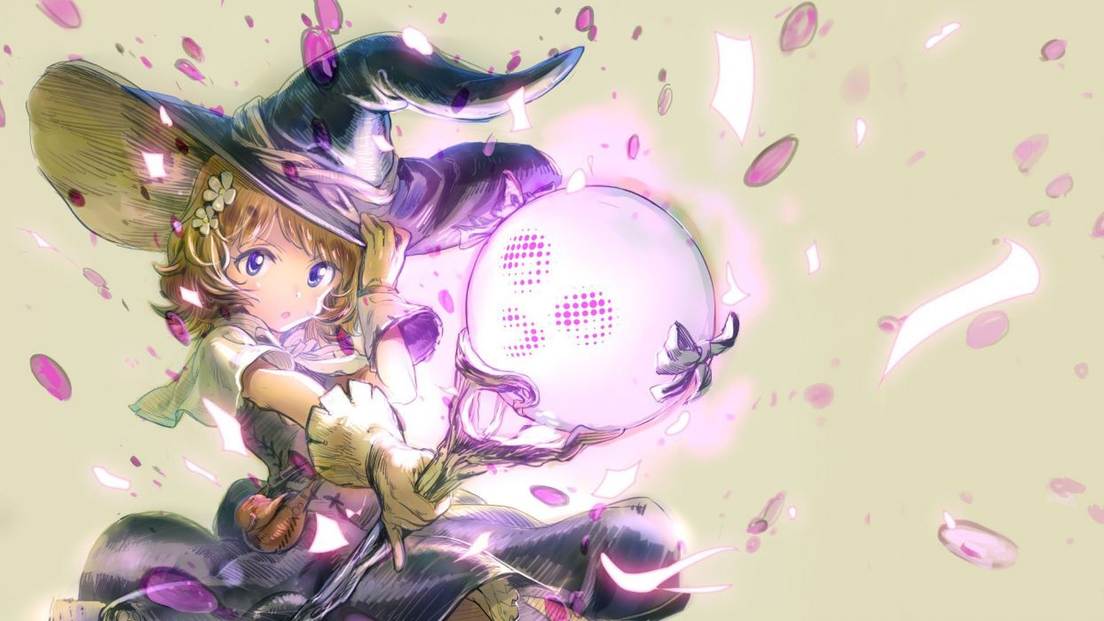 Anime character series beautiful girl witch magic wallpaperx1080