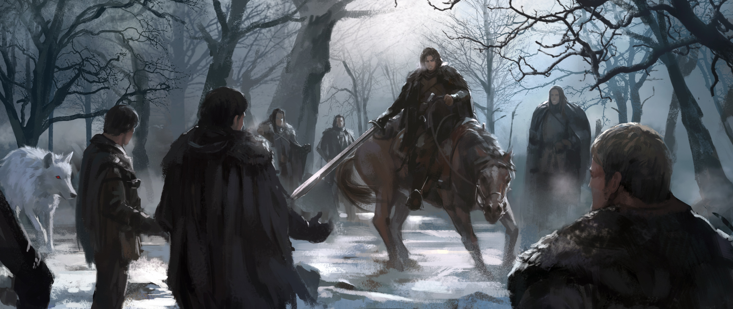 Desktop Wallpaper Jon Snow, Game Of Thrones, Fan Art, HD Image, Picture, Background, 731f9f