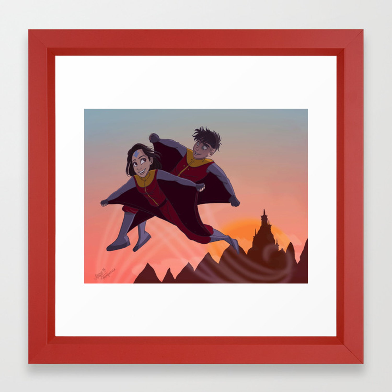 Jinora and Kai (Legend of Korra) Framed Art Print
