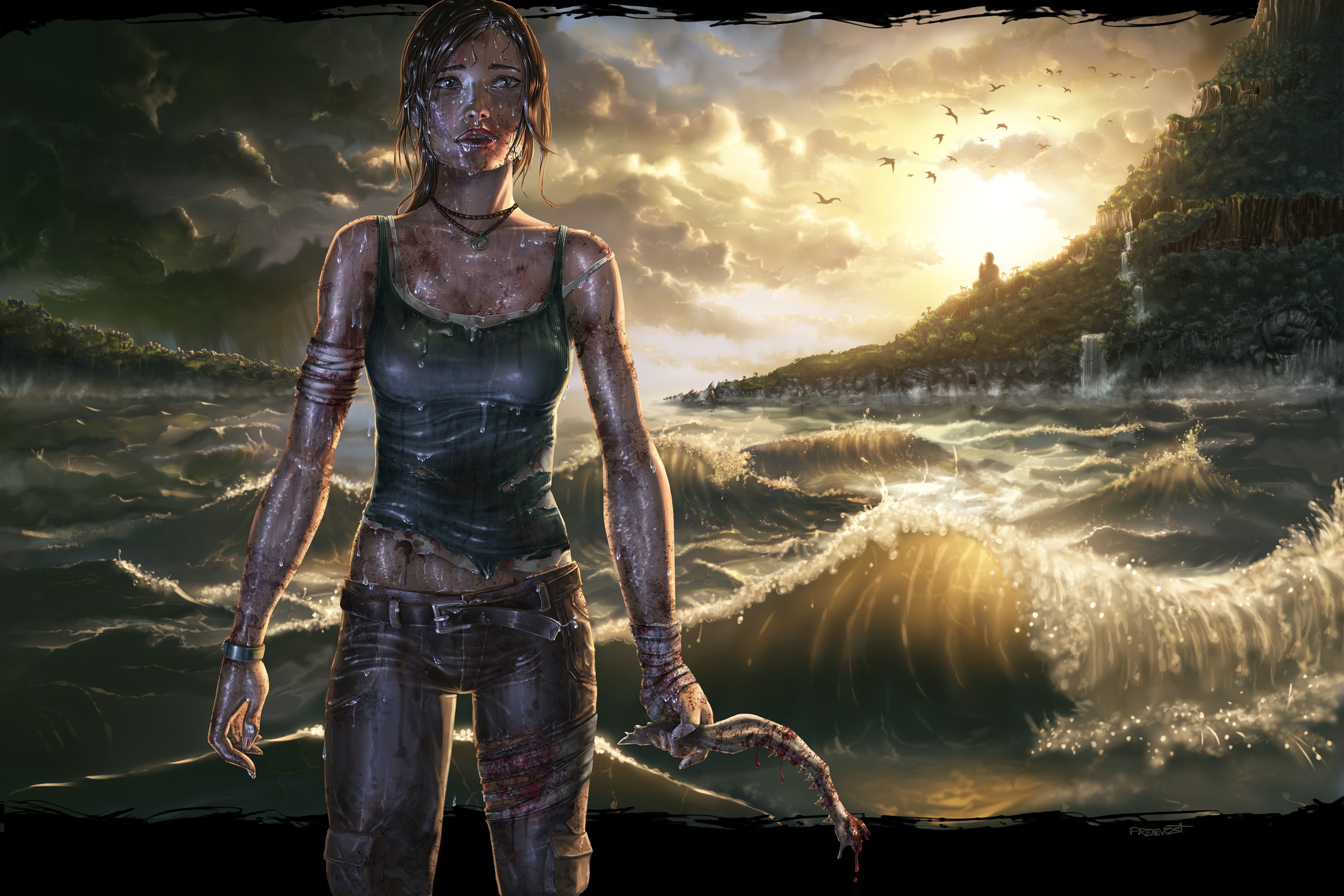 Wallpaper, artwork, Lara Croft, Tomb Raider, mythology, darkness, screenshot, computer wallpaper, fictional character, woman warrior 4500x3000