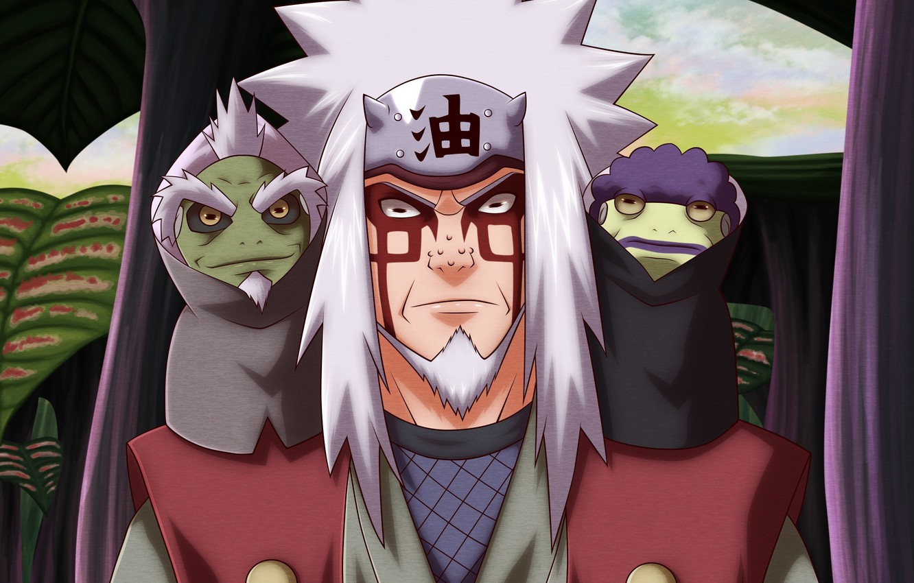 Wallpaper naruto, art, Jiraiya, sannin mode, Shima, Fukasaku, senjutsu image for desktop, section сэйнэн
