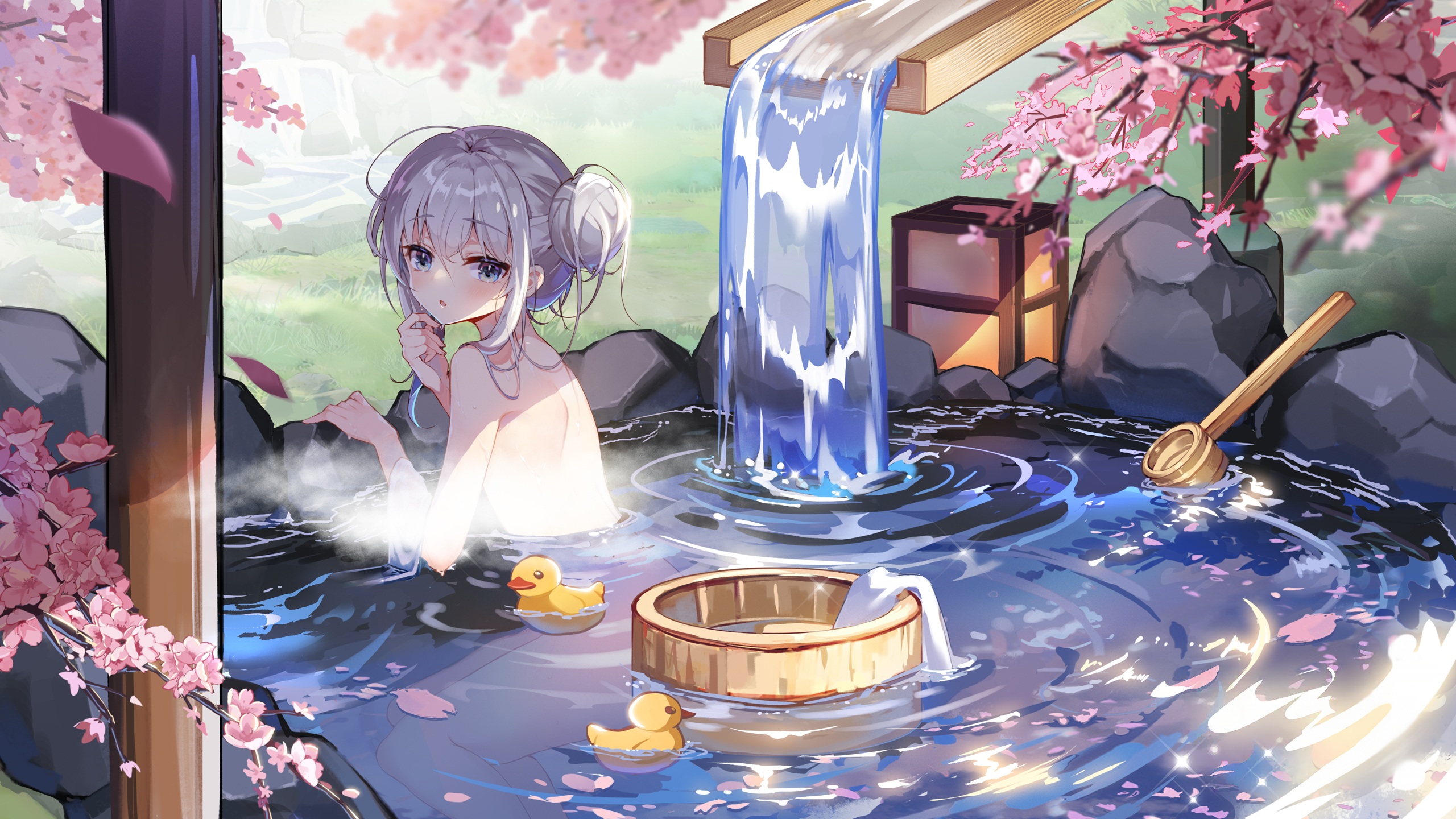 benghuai xueyuan honkai impact bronya zaychik bathing naked onsen tagme wallpaper wet