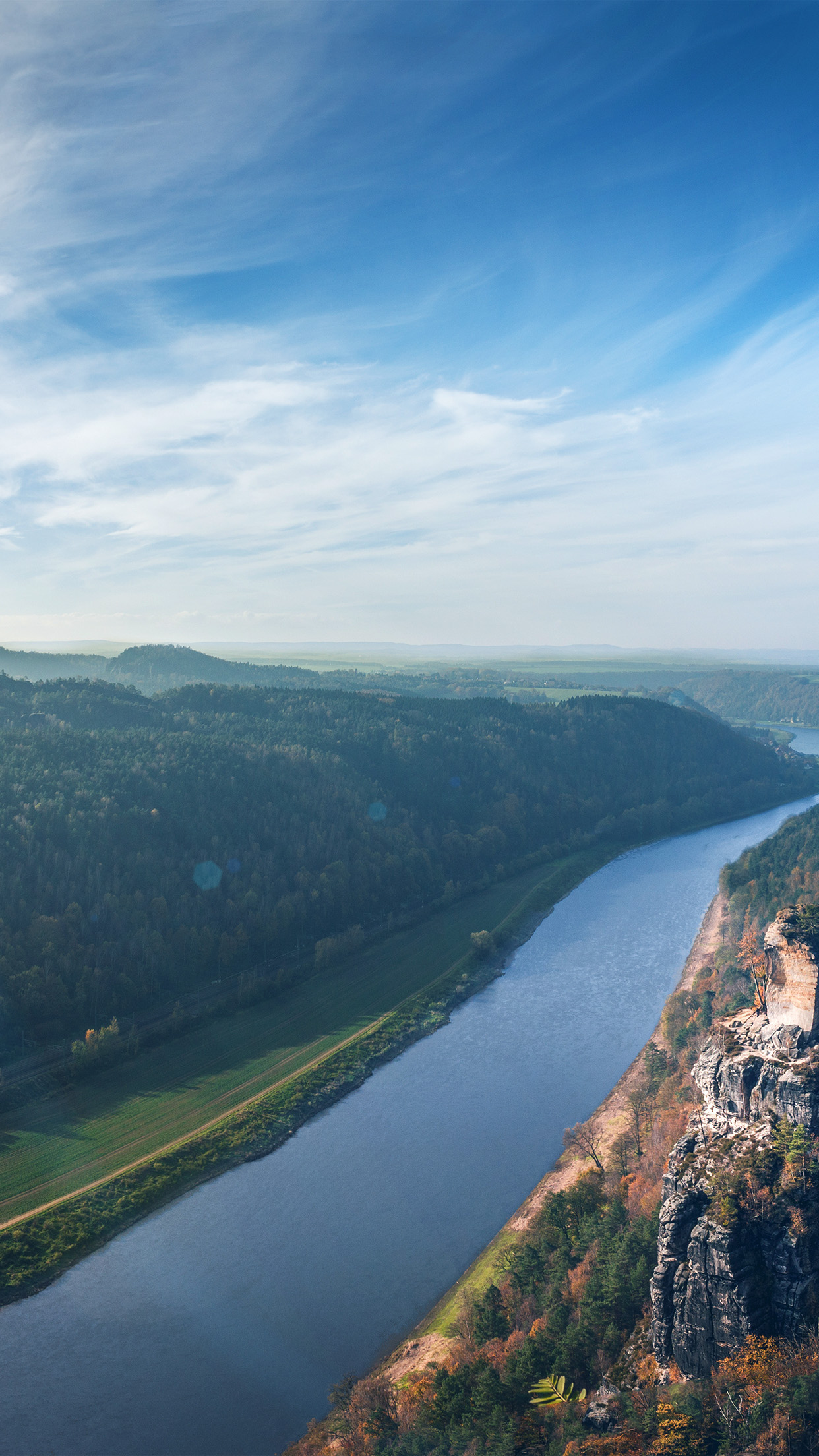 Summer Fall Great Mountain Sea Lake River Sky Flare Wallpaper