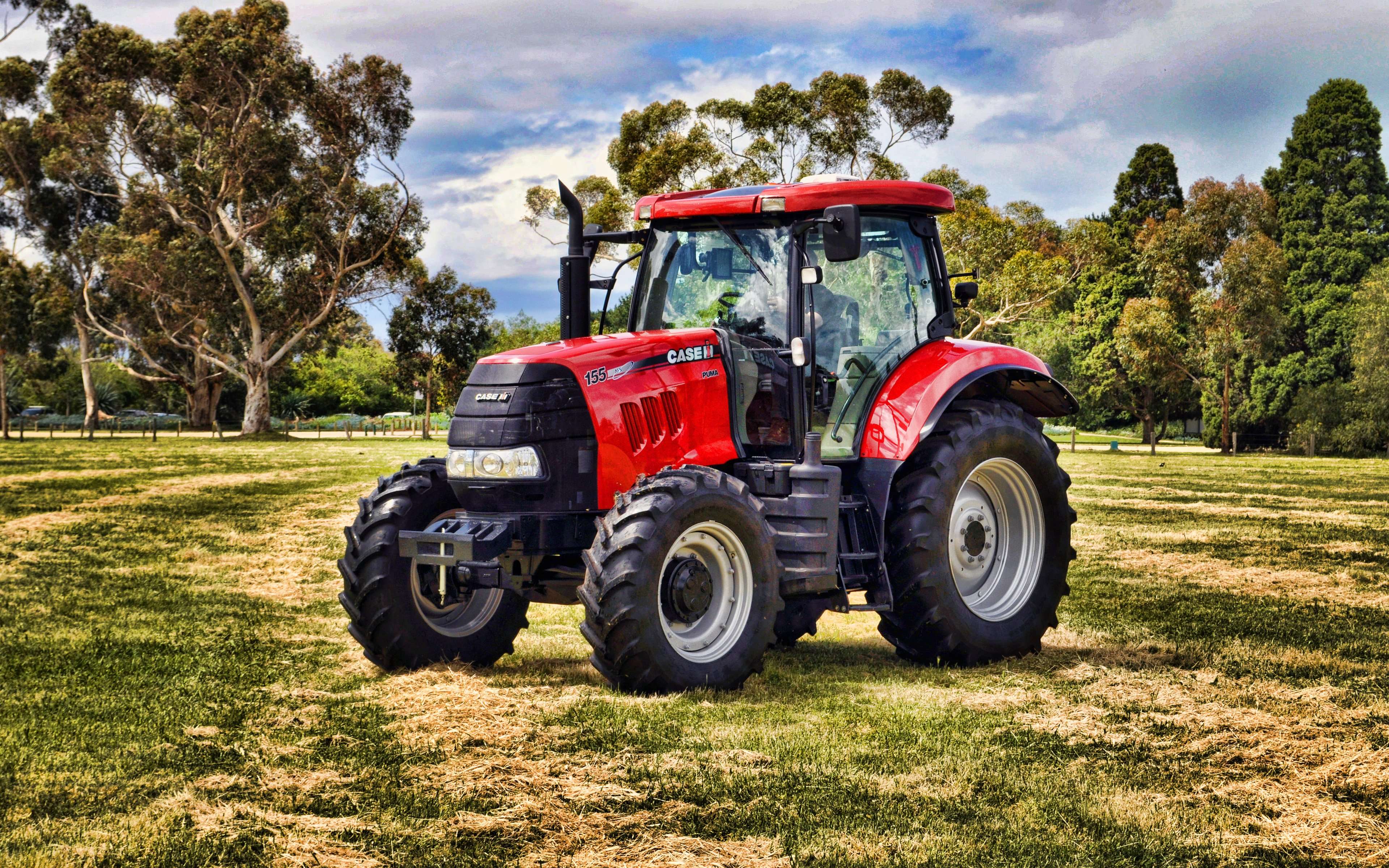 Download wallpaper Case IH Puma 4k, HDR, 2019 tractors, agricultural machinery, red tractor, agriculture, Case for desktop with resolution 3840x2400. High Quality HD picture wallpaper