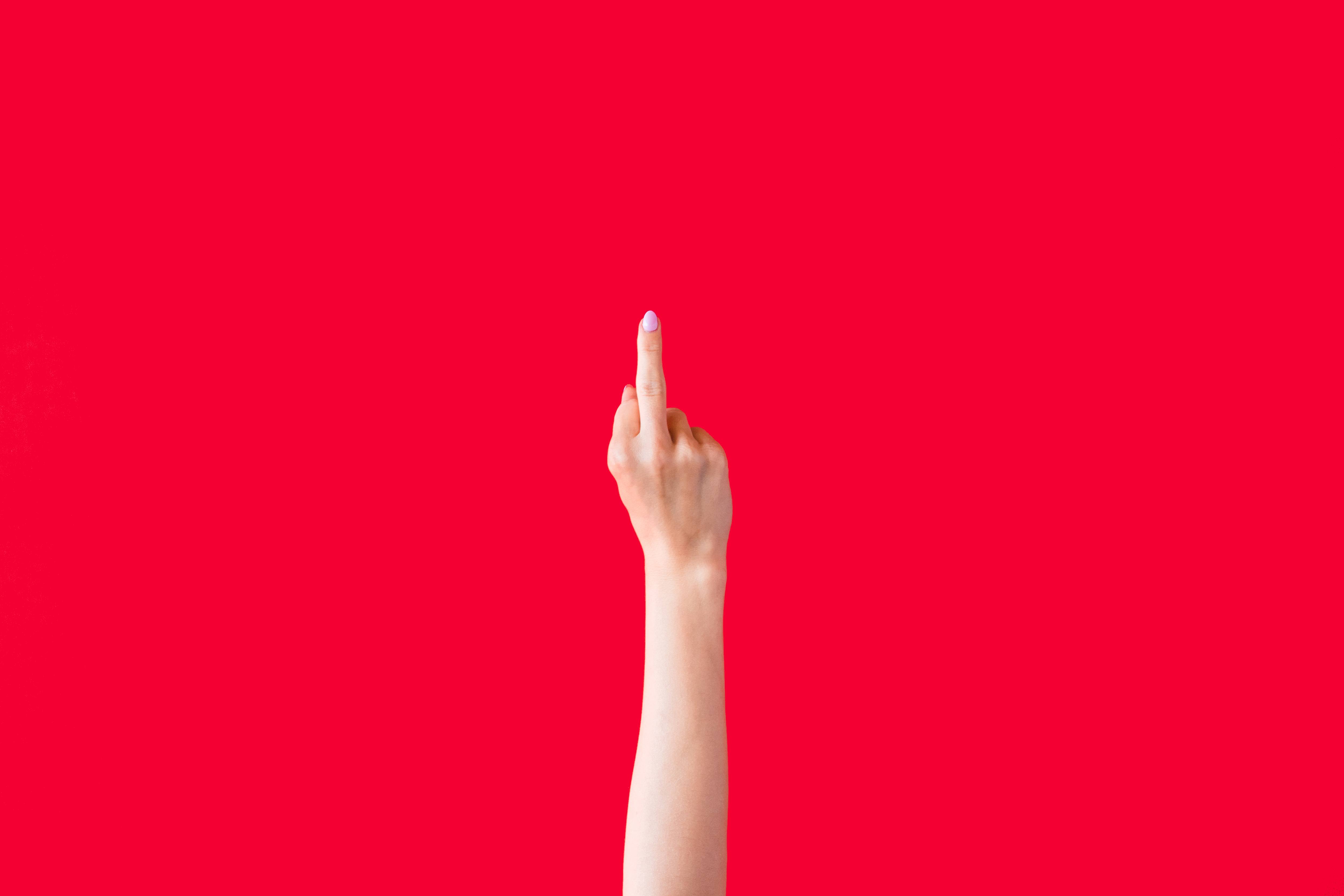 Woman Hand Shows Middle Finger Free