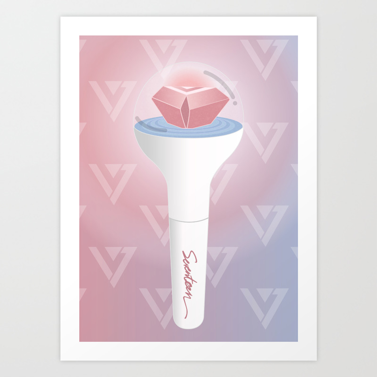 KPOP Seventeen Carat Lightstick CaratBong Art Print