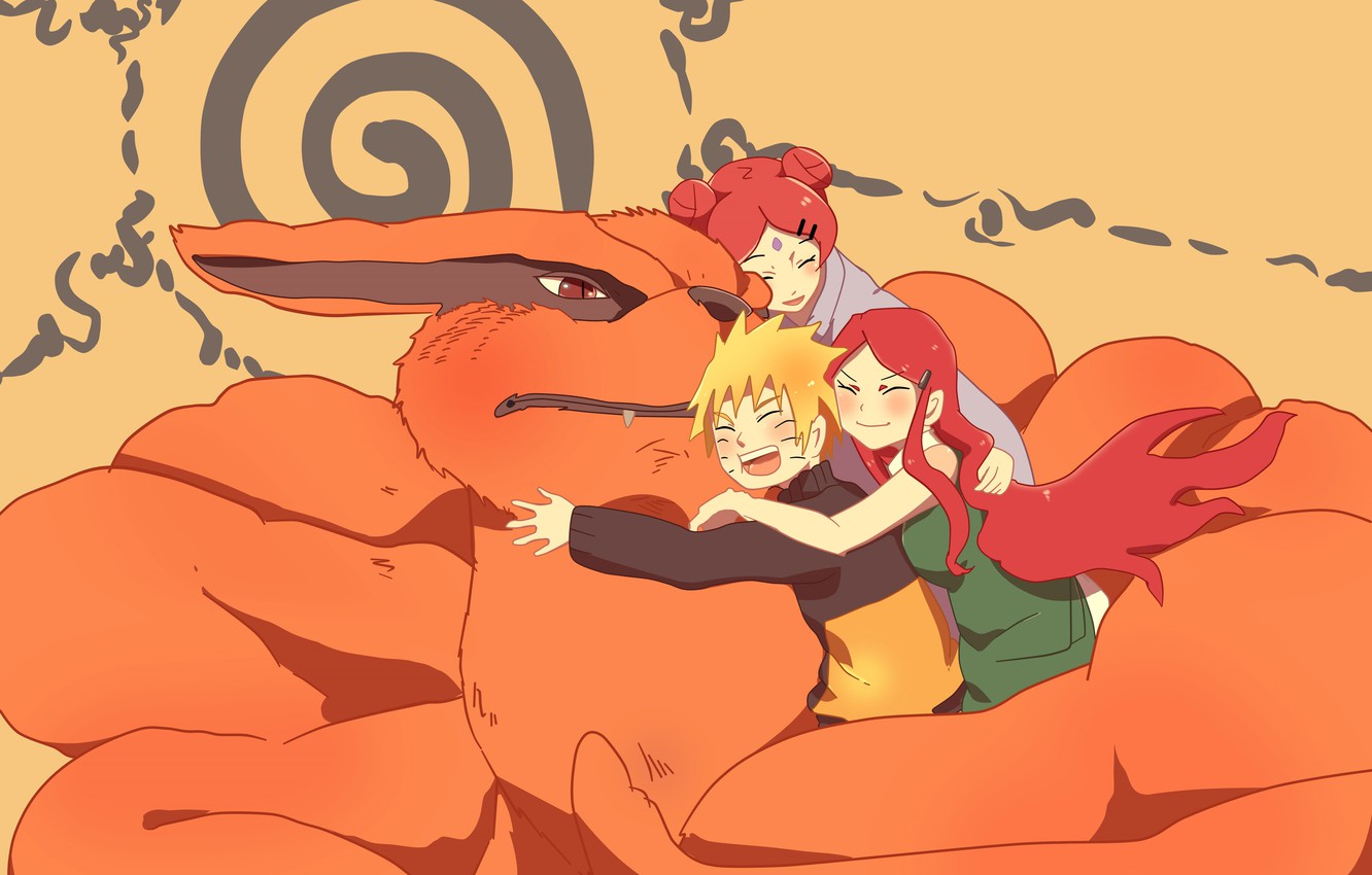 Wallpaper Fox, Naruto, Naruto, Uzumaki Kushina, Uzumaki Naruto, Uzumaki, Kurama image for desktop, section сёнэн