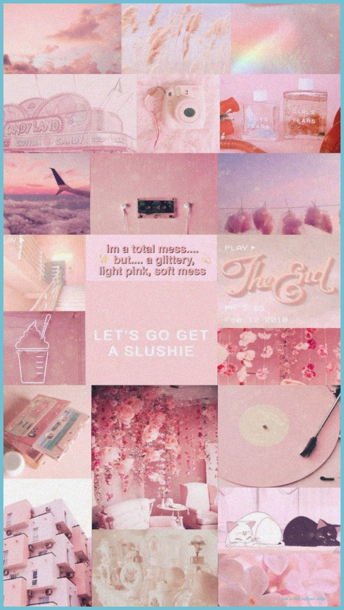 Light Pink Aesthetic Wallpaper Collage