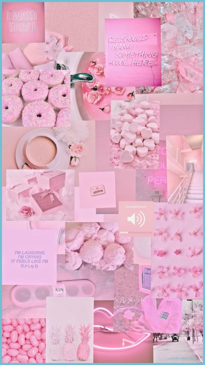 Meine Erste Fotocollage, Zögern Sie Nicht, #pink #background Aesthetic Wallpaper Collage