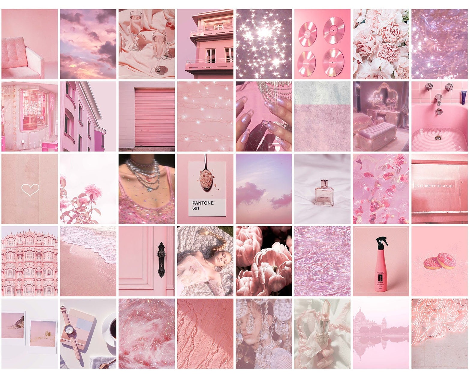 PINK 50 pcs Aesthetic Collage Kit / Tumblr Collage Kit / Baby