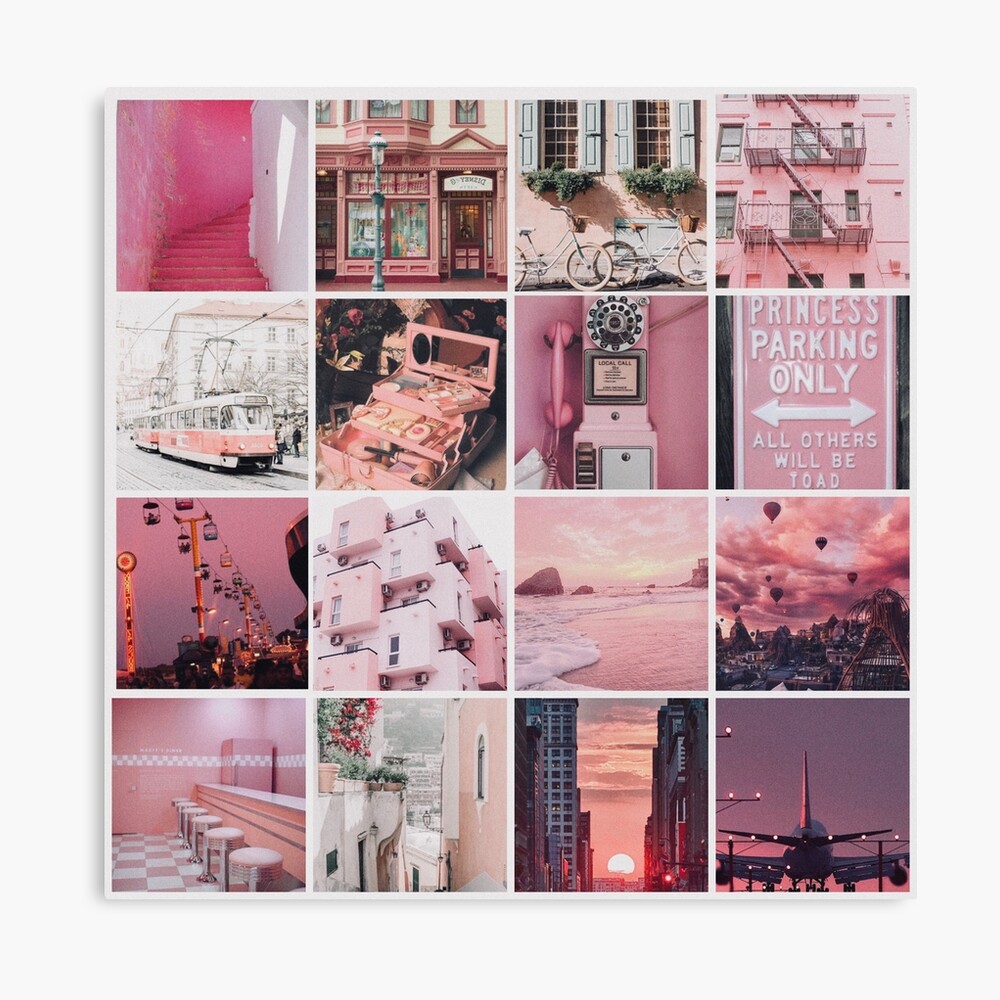 pink aesthetic collage Photographic Print