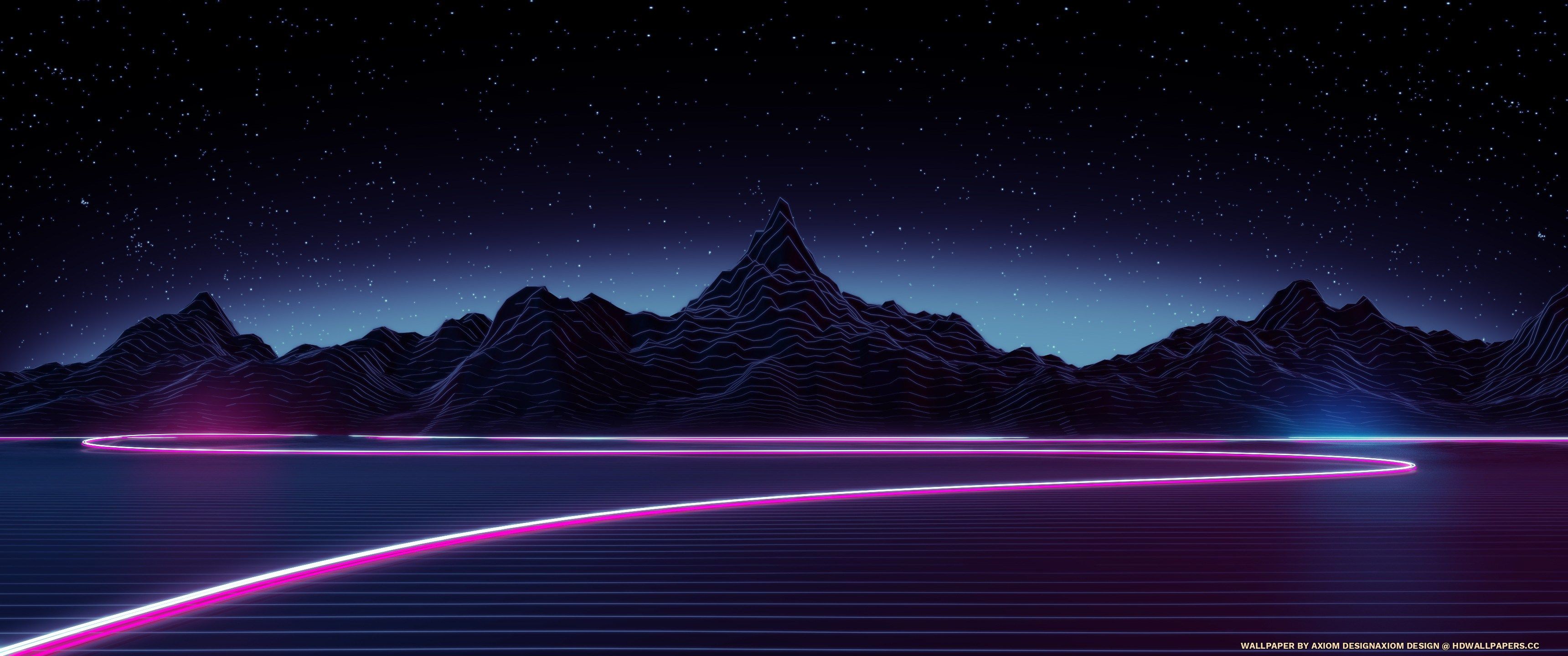 Highway. HD Wallpaper. Vaporwave wallpaper, 3440x1440 wallpaper, Neon wallpaper