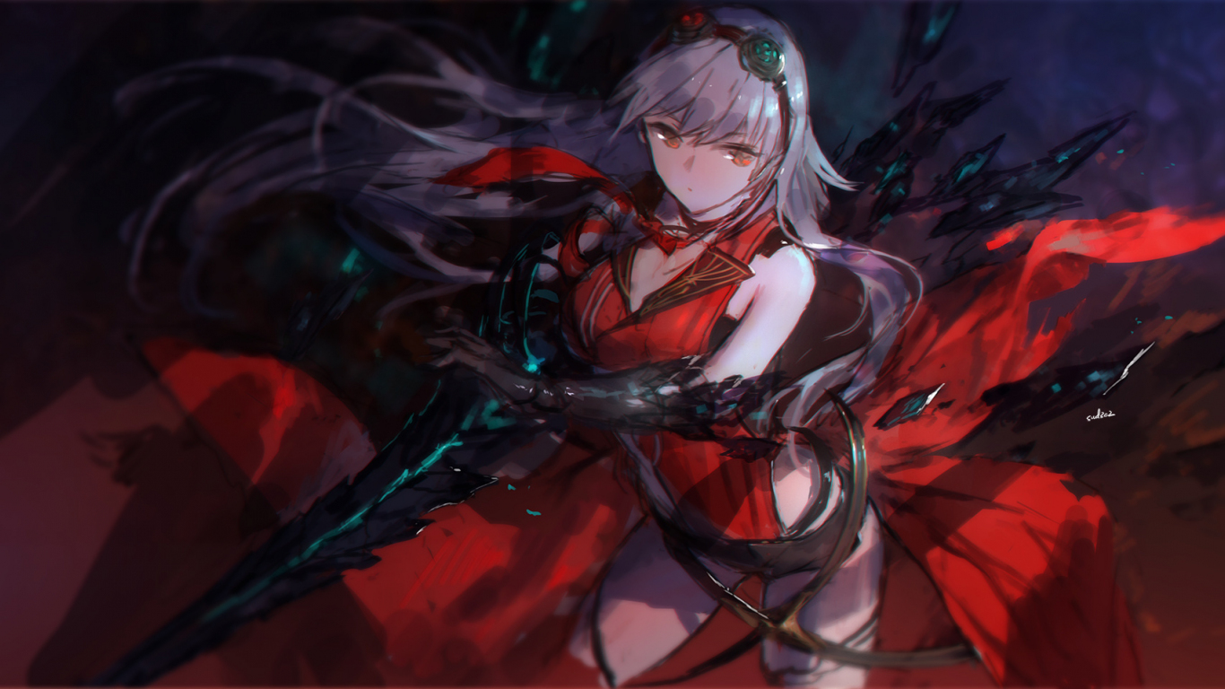 Download wallpaper 1366x768 red warrior