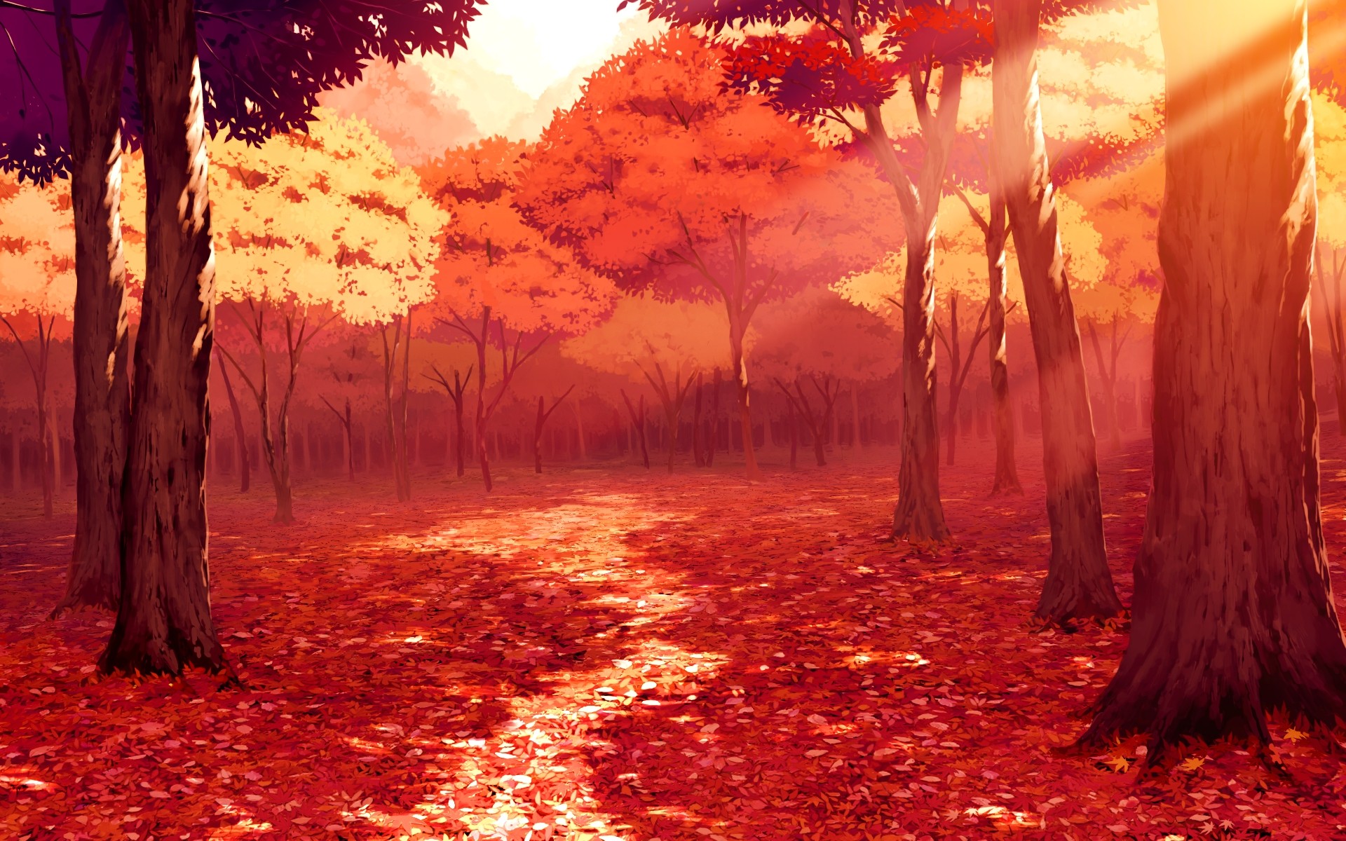 Anime autumn scenery