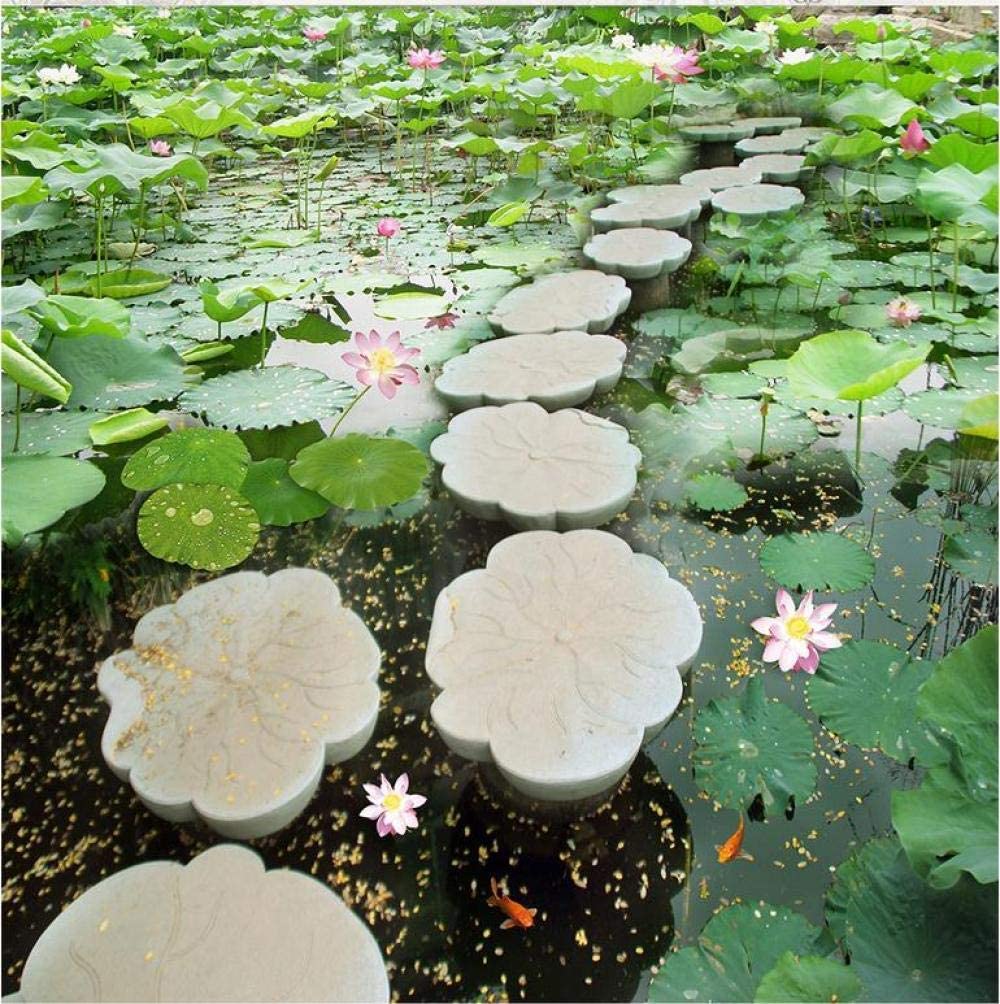 Custom 3D Painting Floor Wallpaper PVC Adhesive Lotus Pond Lotus Pier 3D Floor 3D Floor Painting 3D Wallpaper 400Cmx280Cm, Everything Else